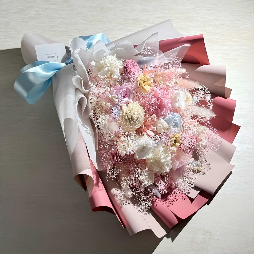 【オーダー事例】ドライフラワーの花束Lサイズ