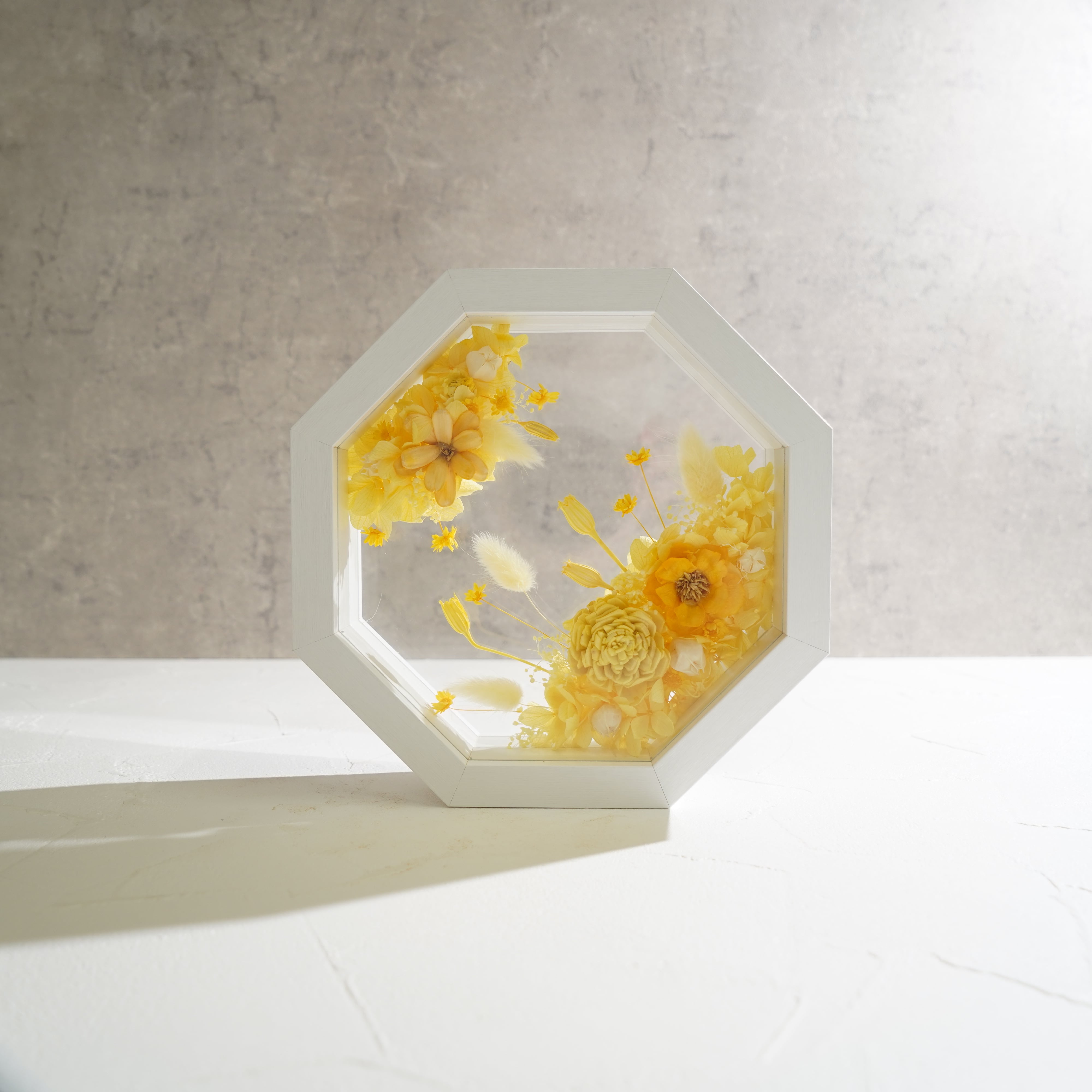 【イエロー】フレームフラワー 八角形 アートタイプ FO-73≪限定1点≫