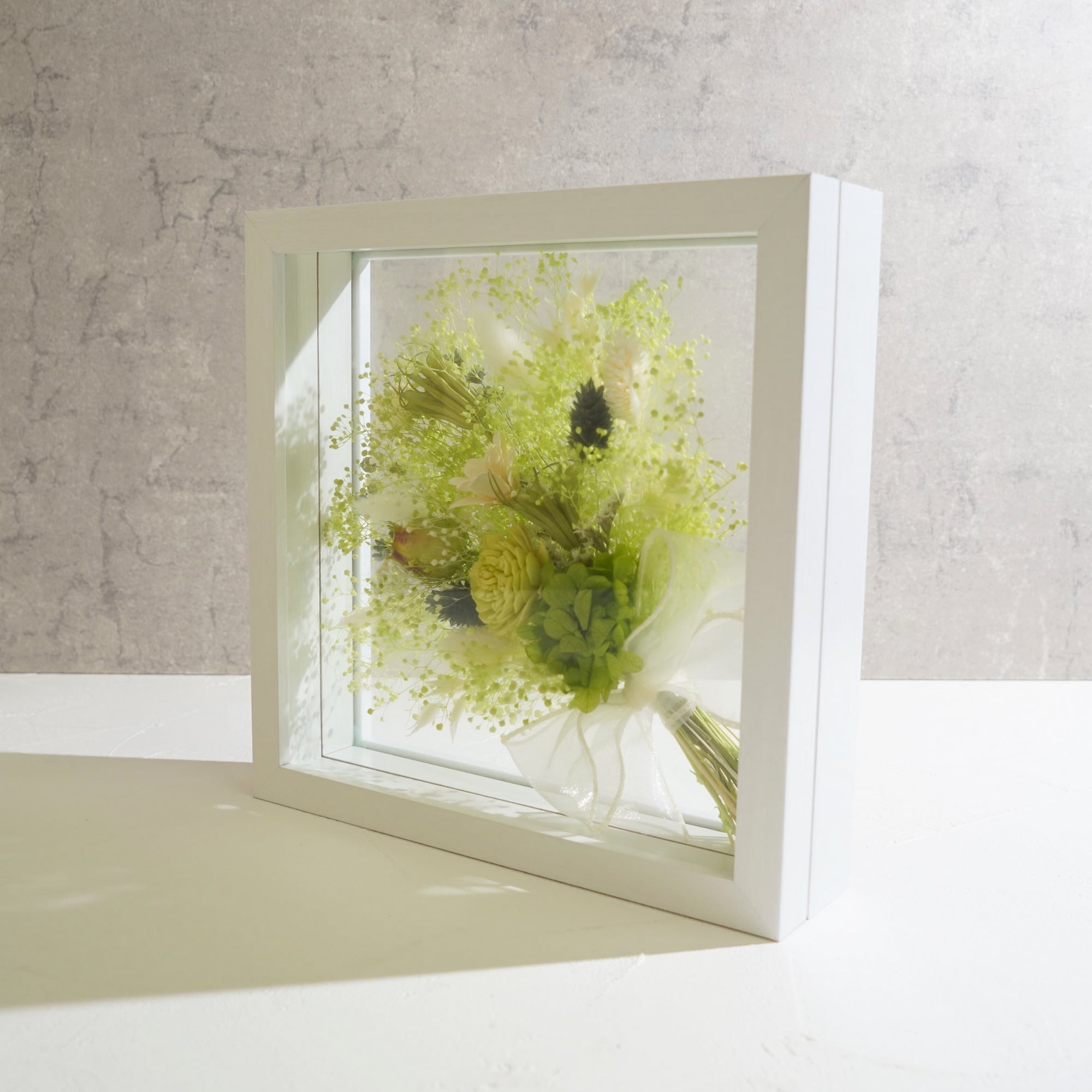 【グリーン】フレームフラワー Lサイズ 花束タイプ FL-33≪限定1点≫