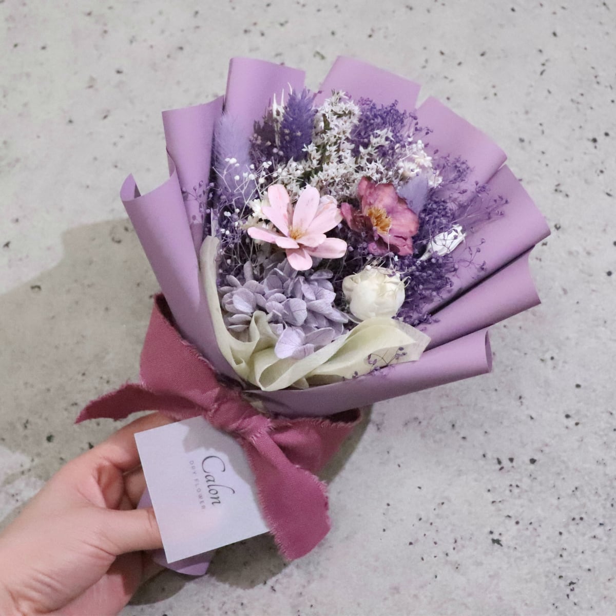 【おまかせパープル系】ドライフラワーの花束Sサイズ