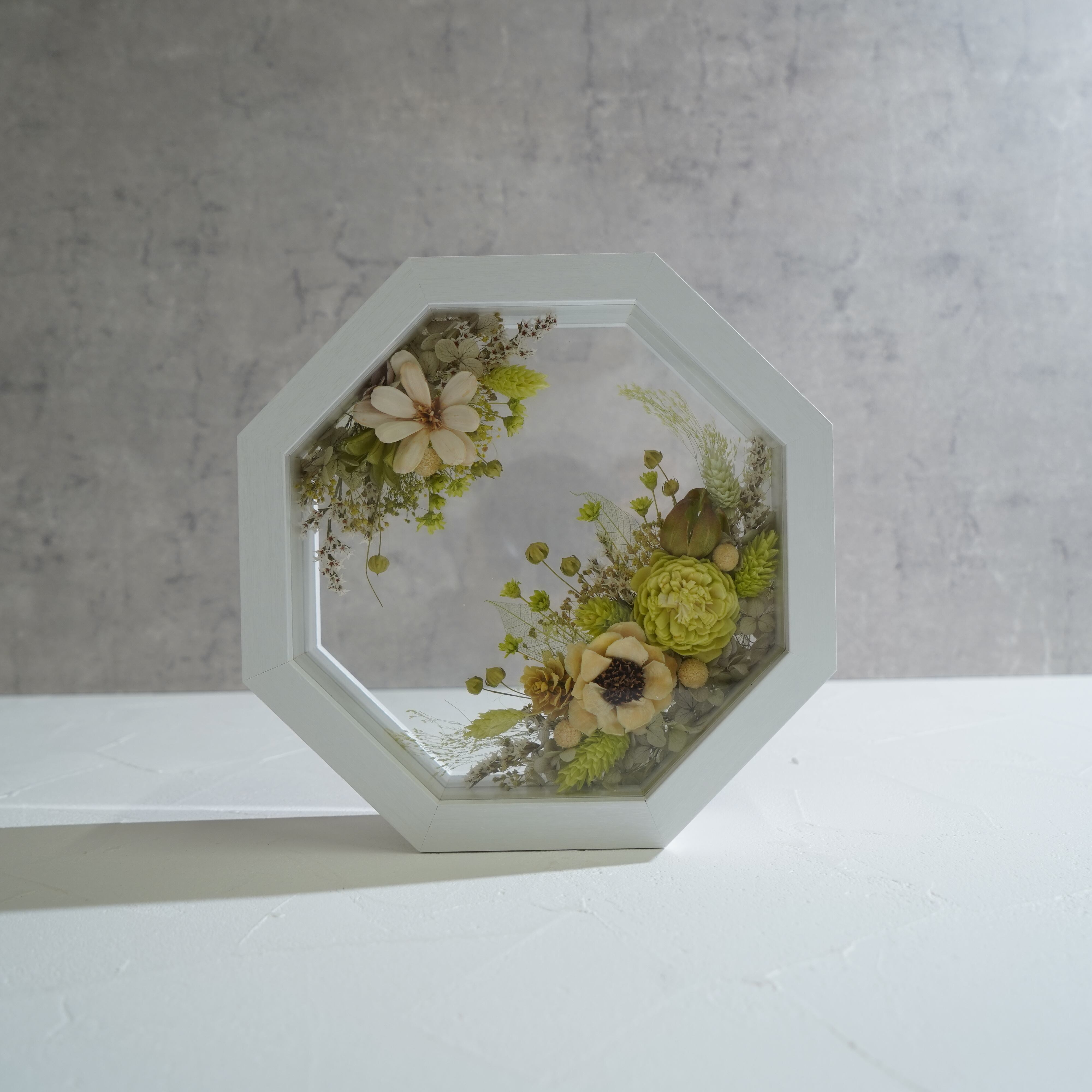 【グリーン】フレームフラワー 八角形 アートタイプ FO-61≪限定1点≫