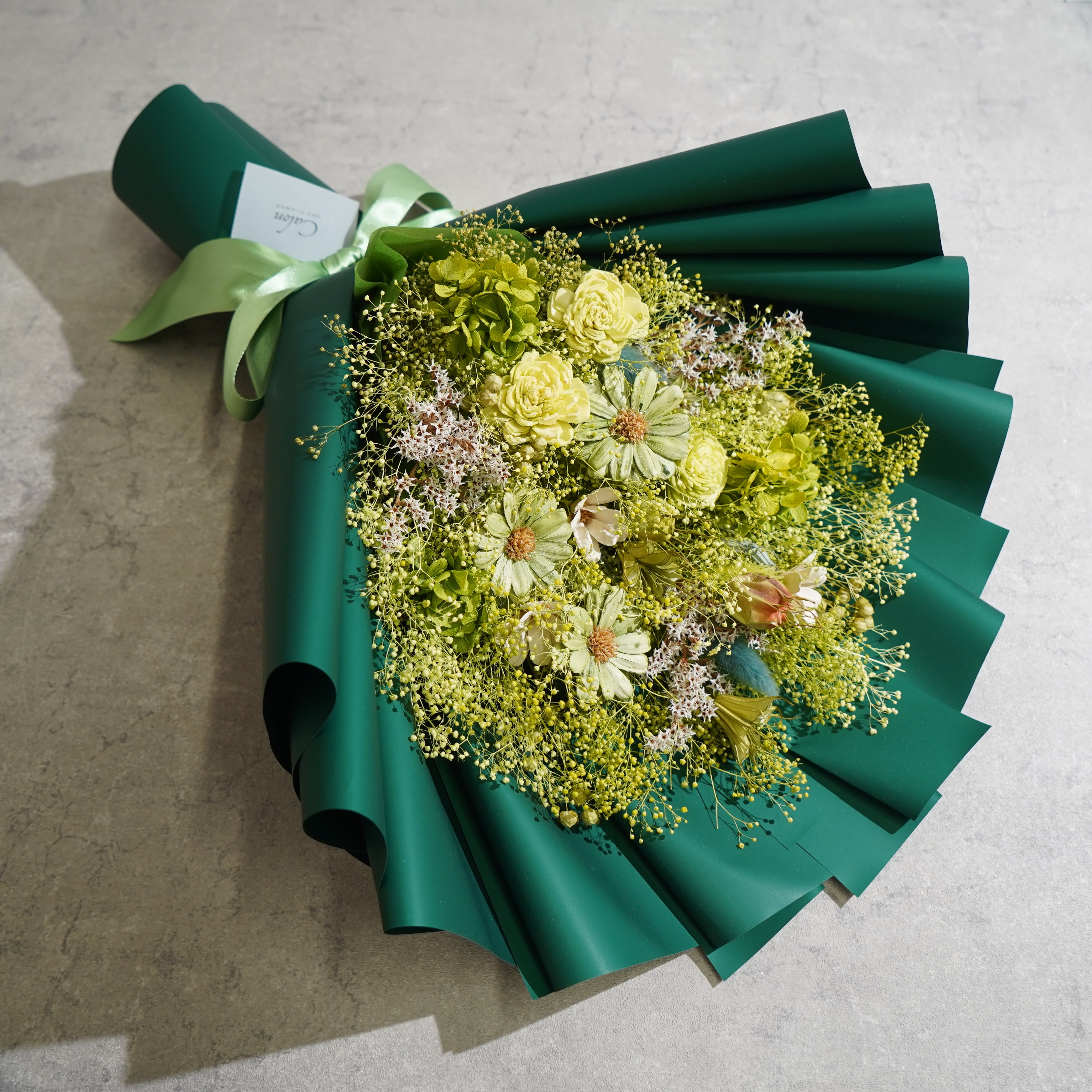 ドライフラワーの花束 Lサイズ グリーン L-95≪限定1点≫