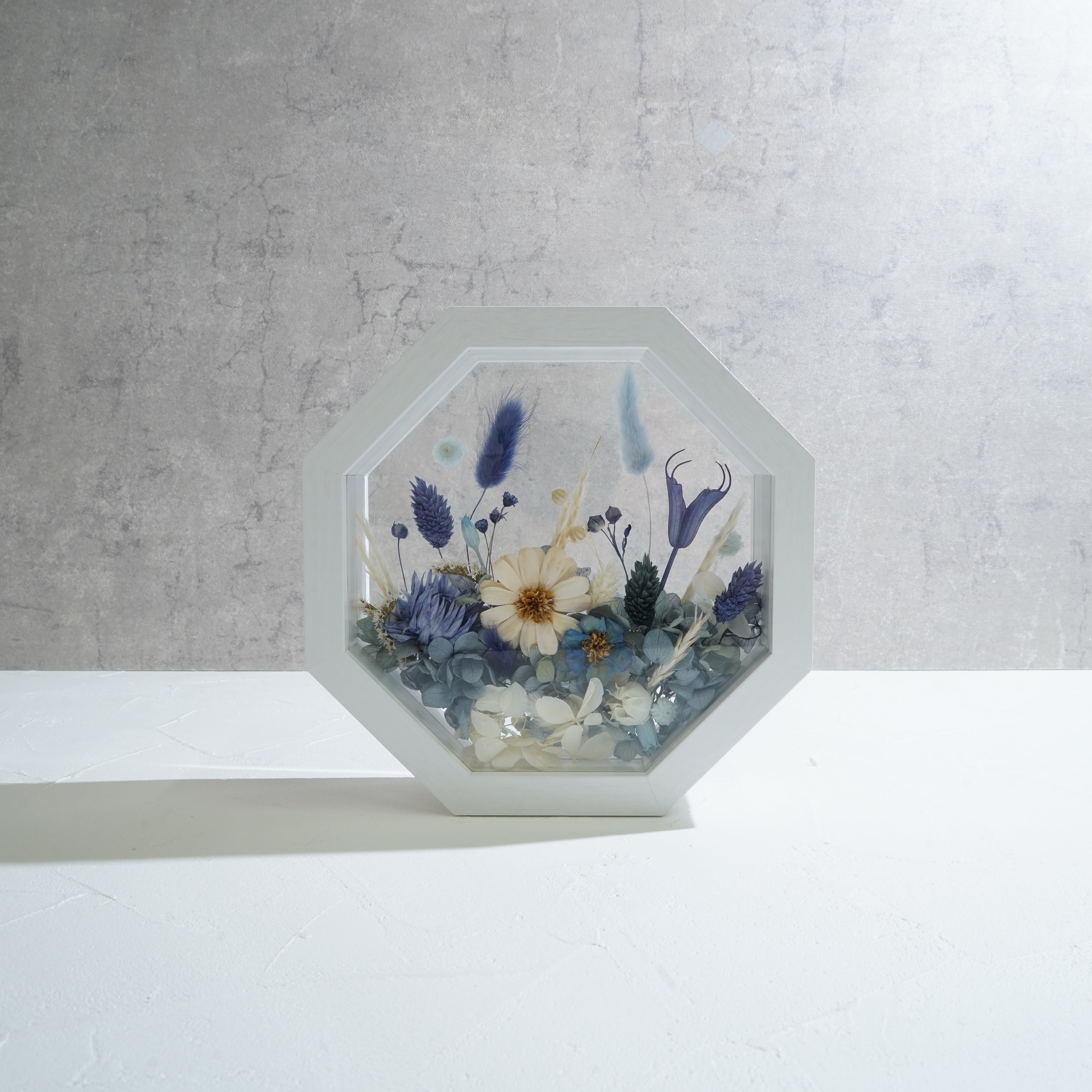 【ブルー】フレームフラワー 八角形 ガーデンタイプ FO-58≪限定1点≫