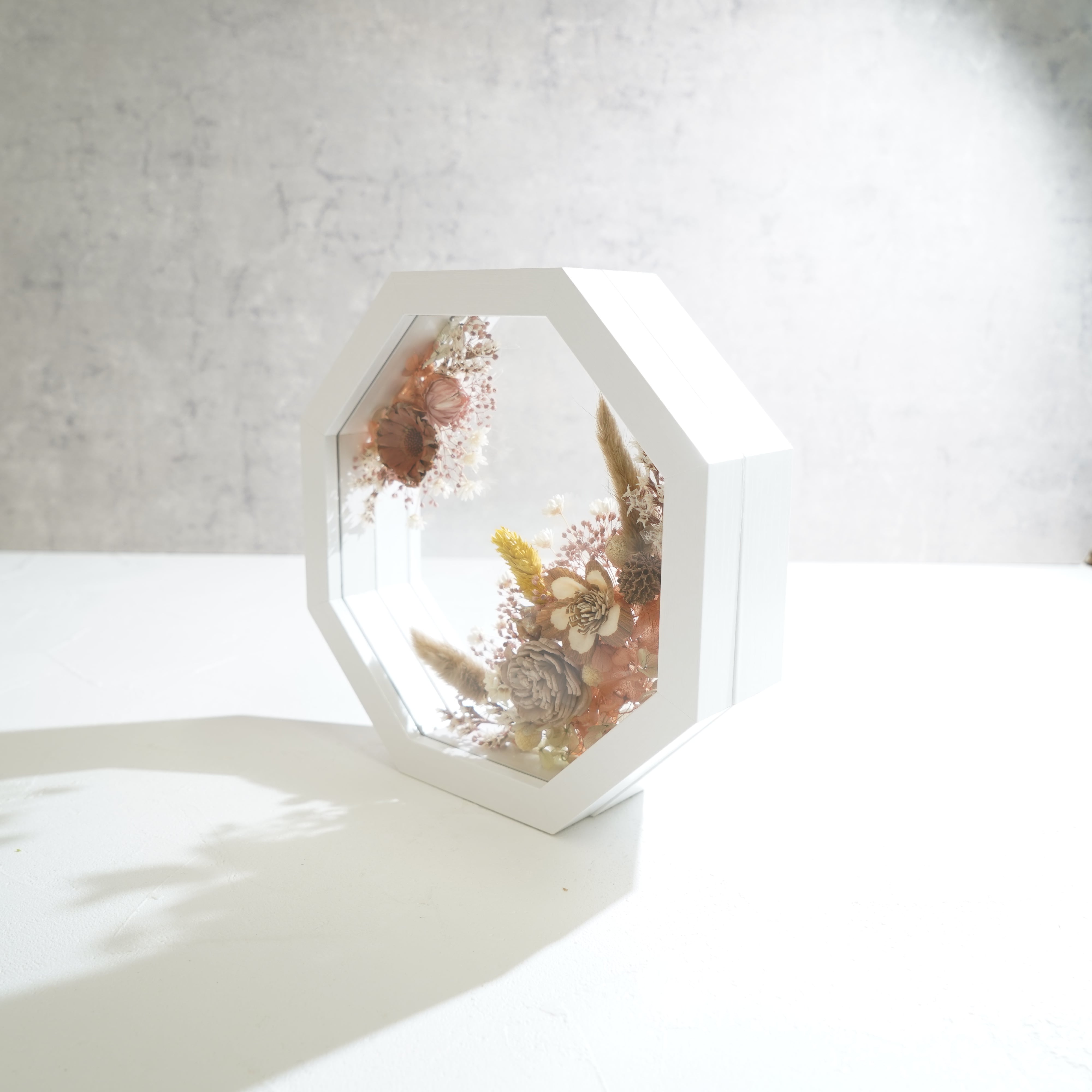 【ナチュラル】フレームフラワー 八角形 アートタイプ FO-38≪限定1点≫