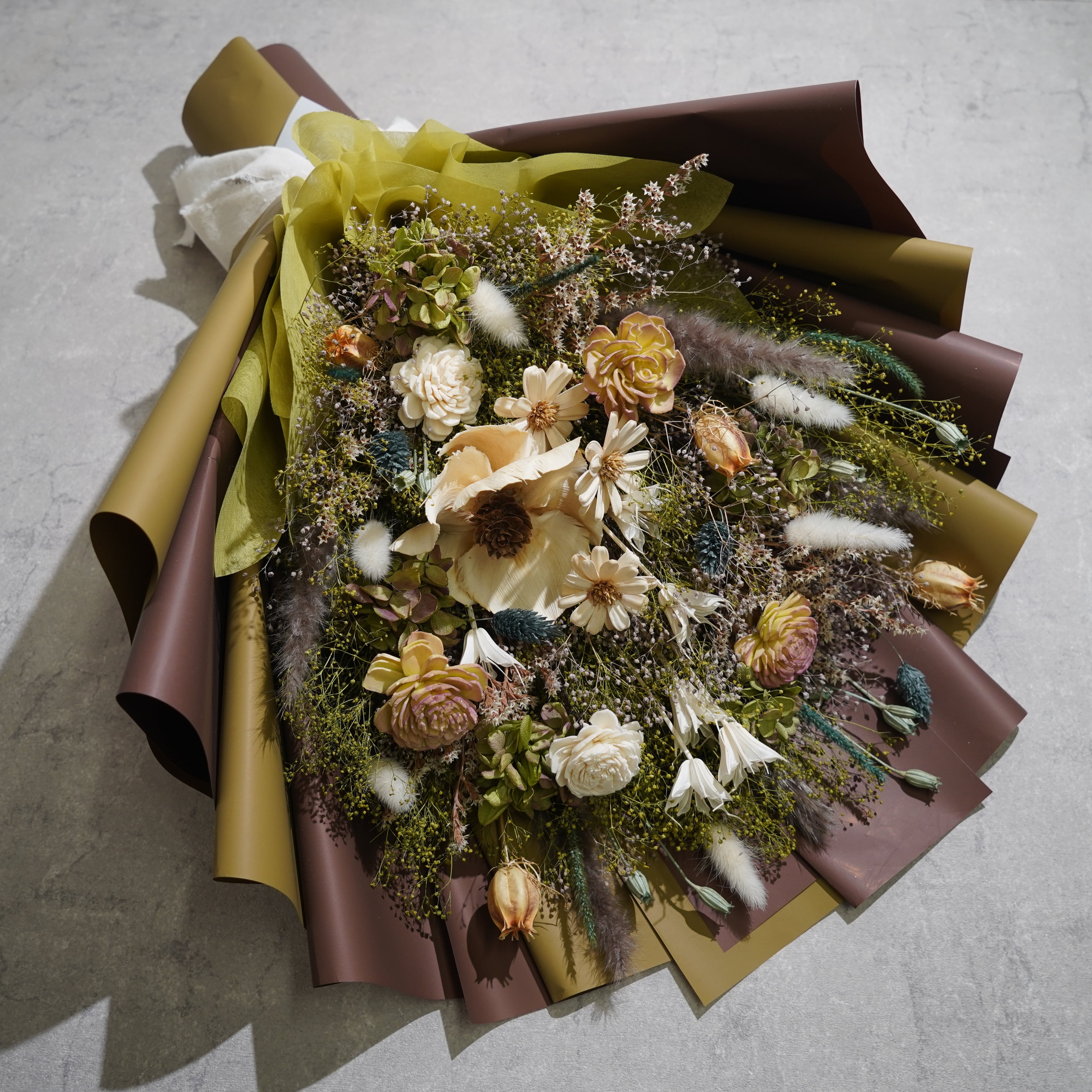 ドライフラワーの花束 LLサイズ グリーン LL-32≪限定1点≫