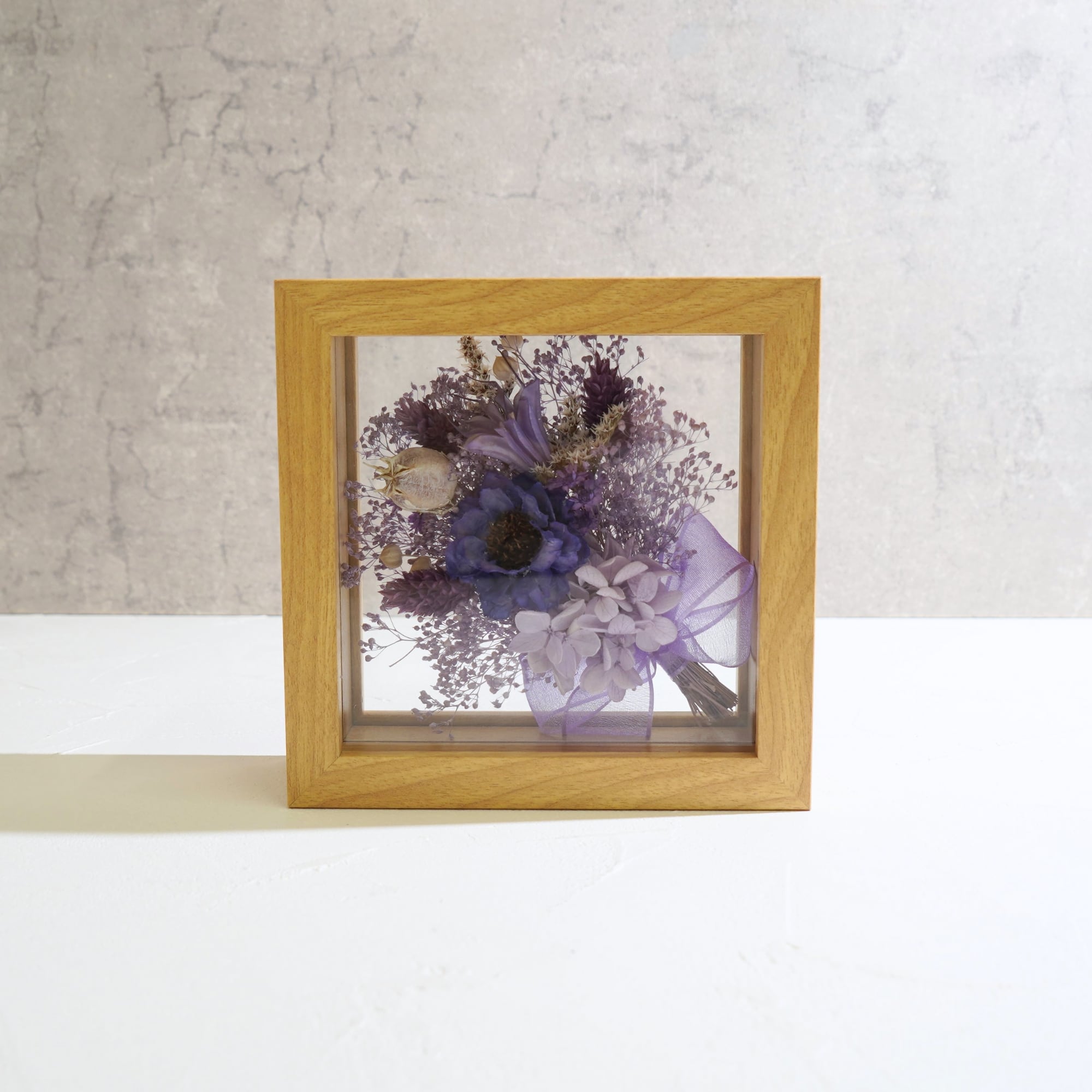 【パープル】フレームフラワー Mサイズ 花束タイプ FM-37≪限定1点≫