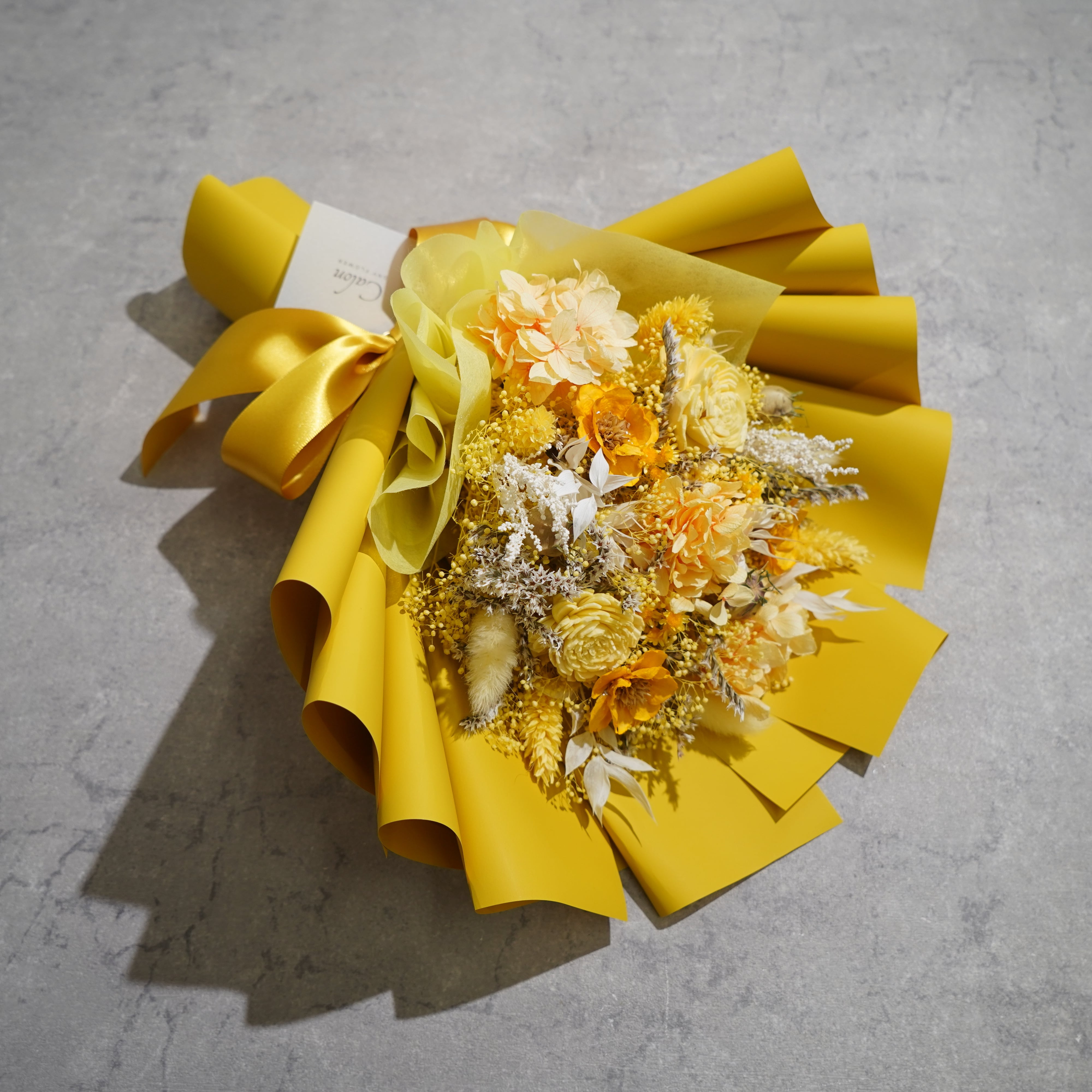 ドライフラワーの花束 Mサイズ イエロー M-586≪限定1点≫