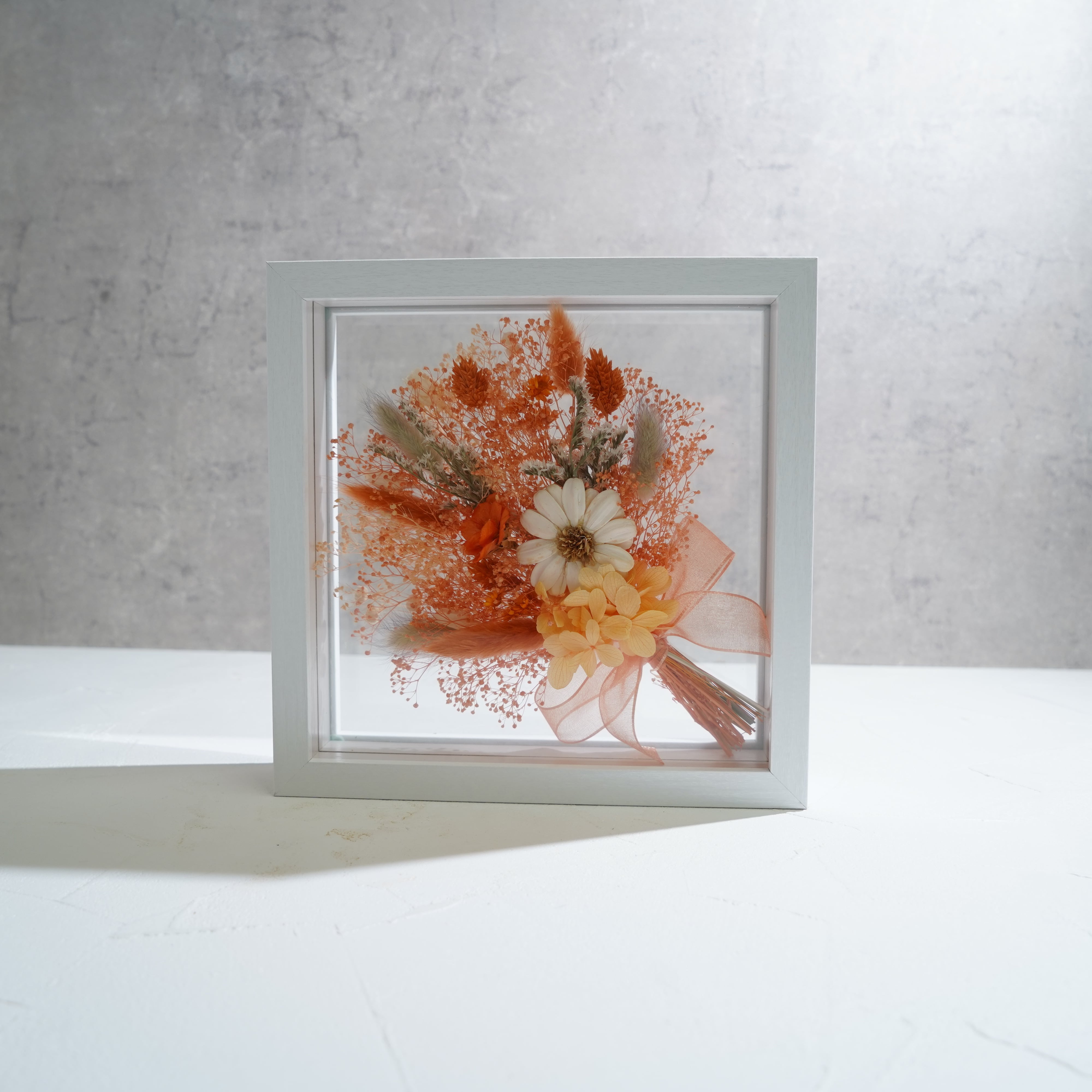 【オレンジ】フレームフラワー Lサイズ 花束タイプ FL-61≪限定1点≫