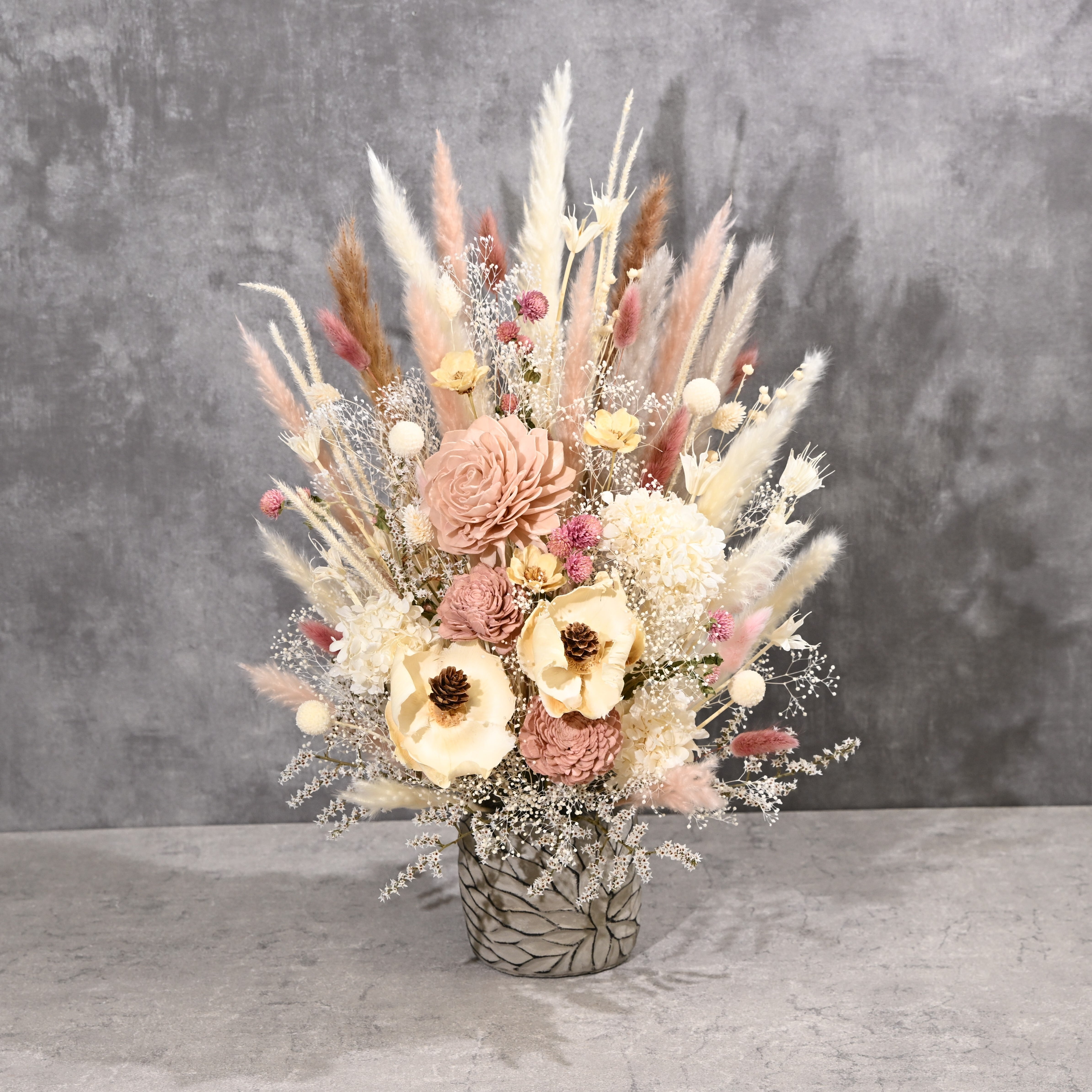【オーダーメイド 】置き型ドライフラワーアレンジ(祝花) Mサイズ