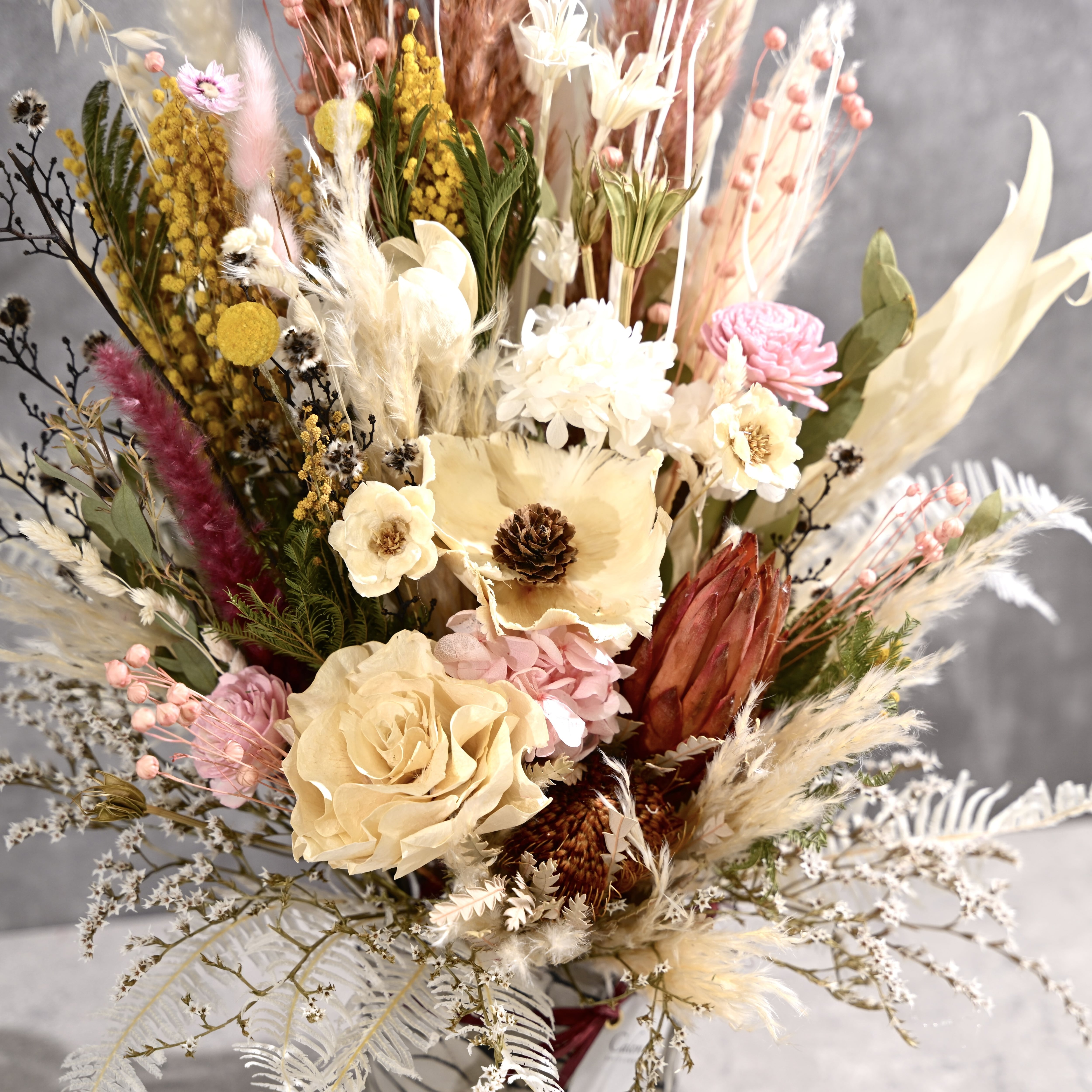 【オーダーメイド 】置き型ドライフラワーアレンジ(祝花) Mサイズ
