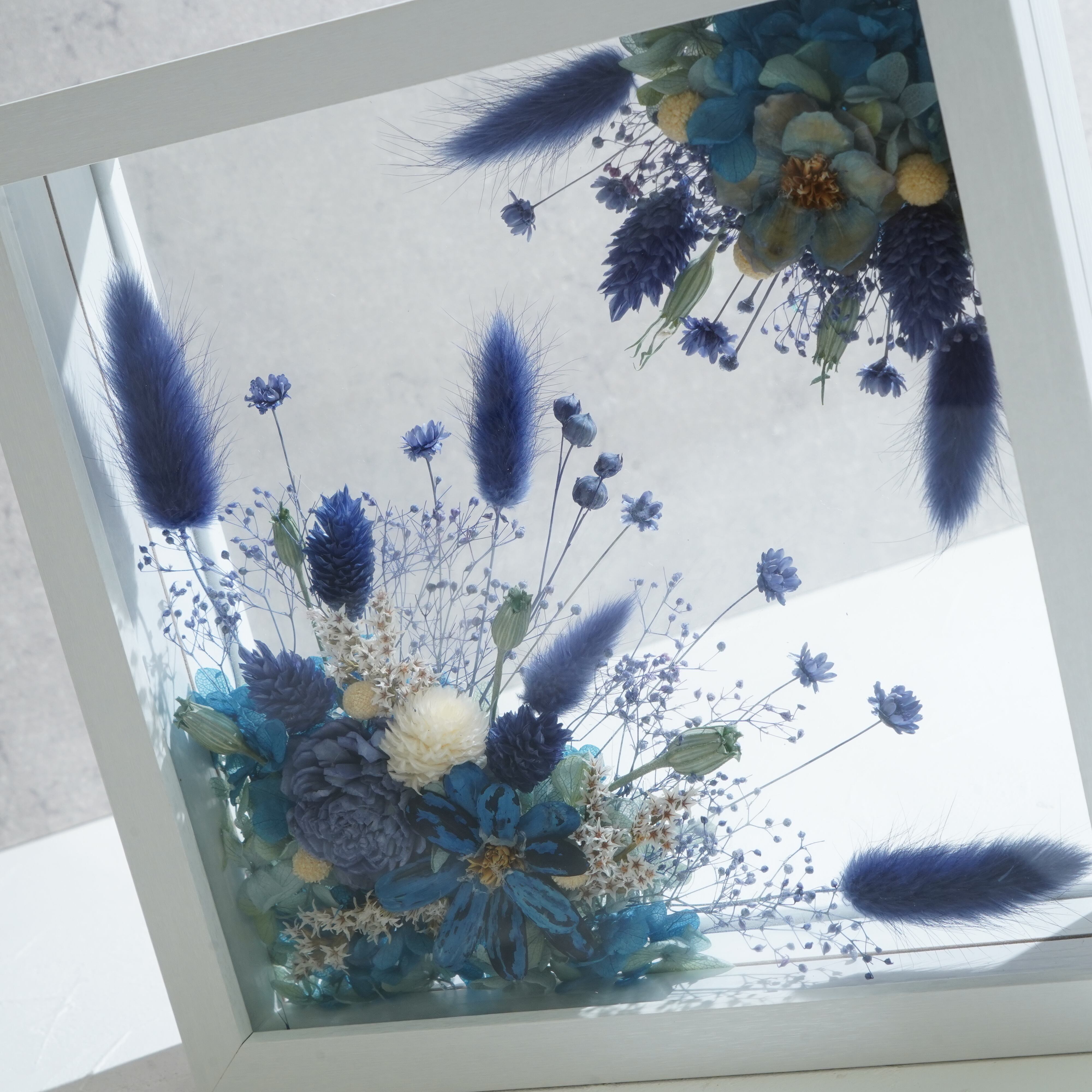 【ブルー】フレームフラワー Lサイズ アートタイプ FL-43≪限定1点≫