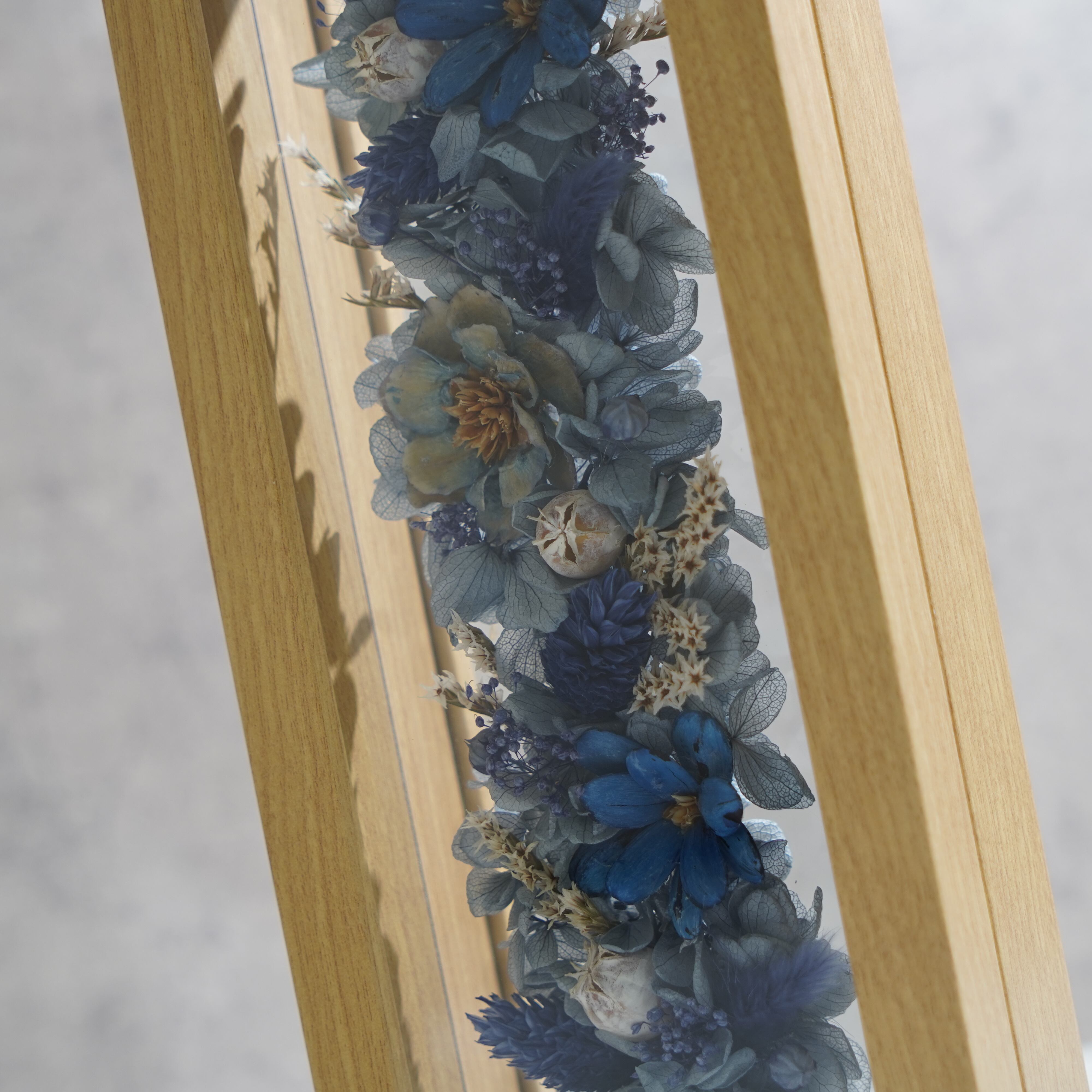 【ブルー】フレームフラワー 長方形 花畑タイプ FR-37≪限定1点≫