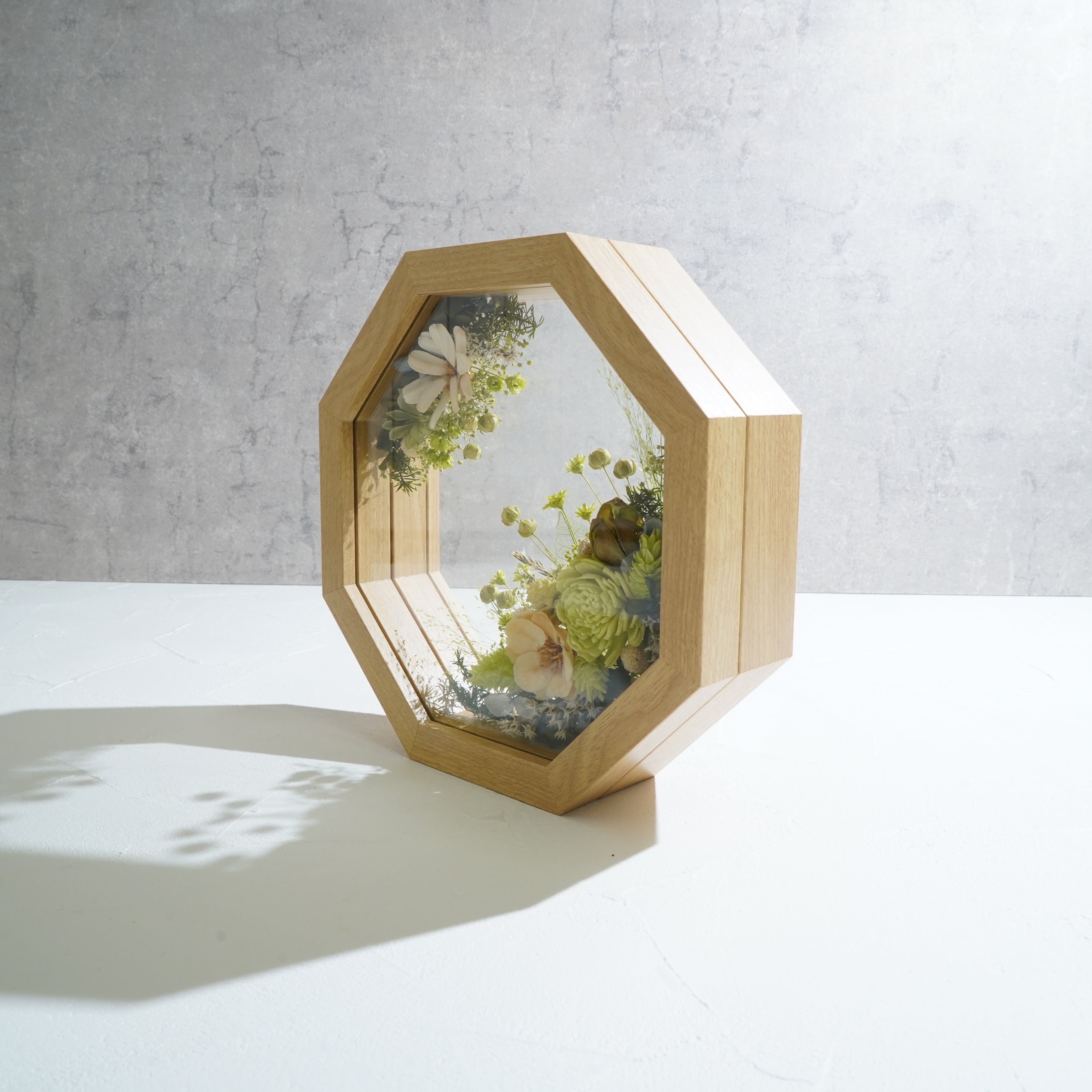 【グリーン】フレームフラワー 八角形 アートタイプ FO-48≪限定1点≫