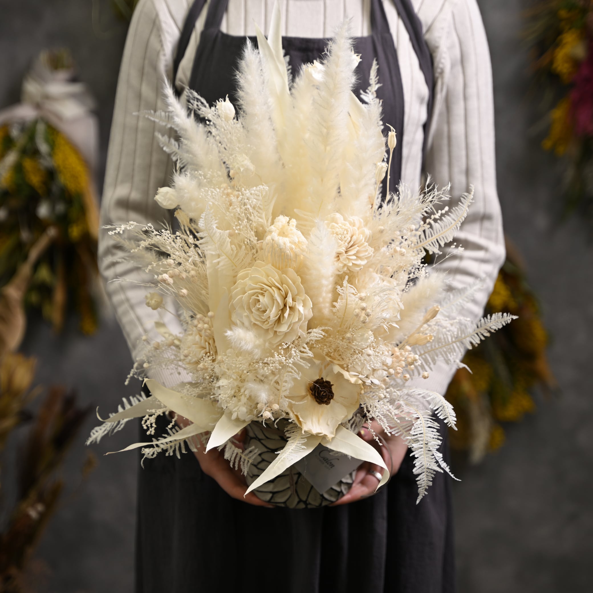 【オーダーメイド 】置き型ドライフラワーアレンジ(祝花) Sサイズ