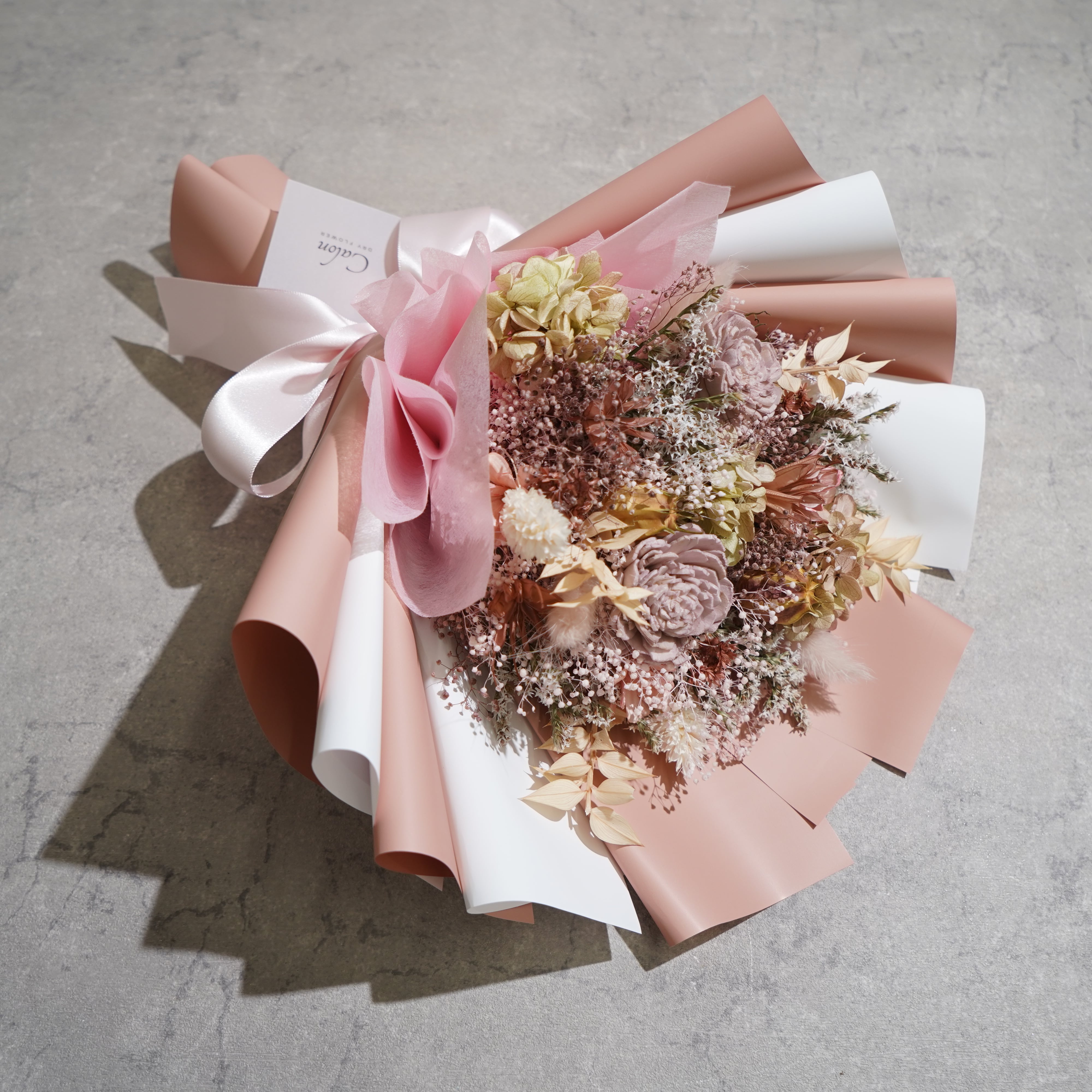 ドライフラワーの花束 Mサイズ ライトピンク M-554≪限定1点≫