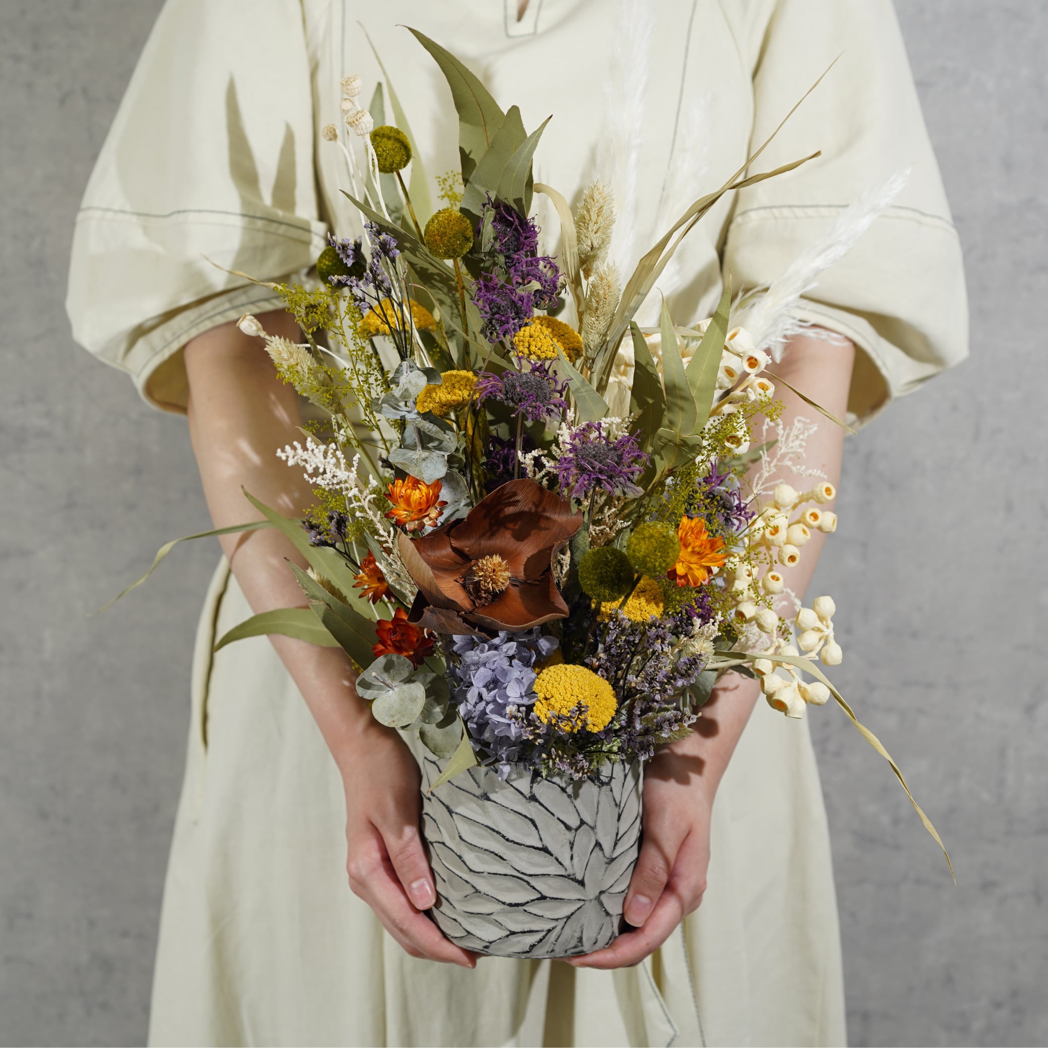 【オーダーメイド 】置き型ドライフラワーアレンジ(祝花) Sサイズ
