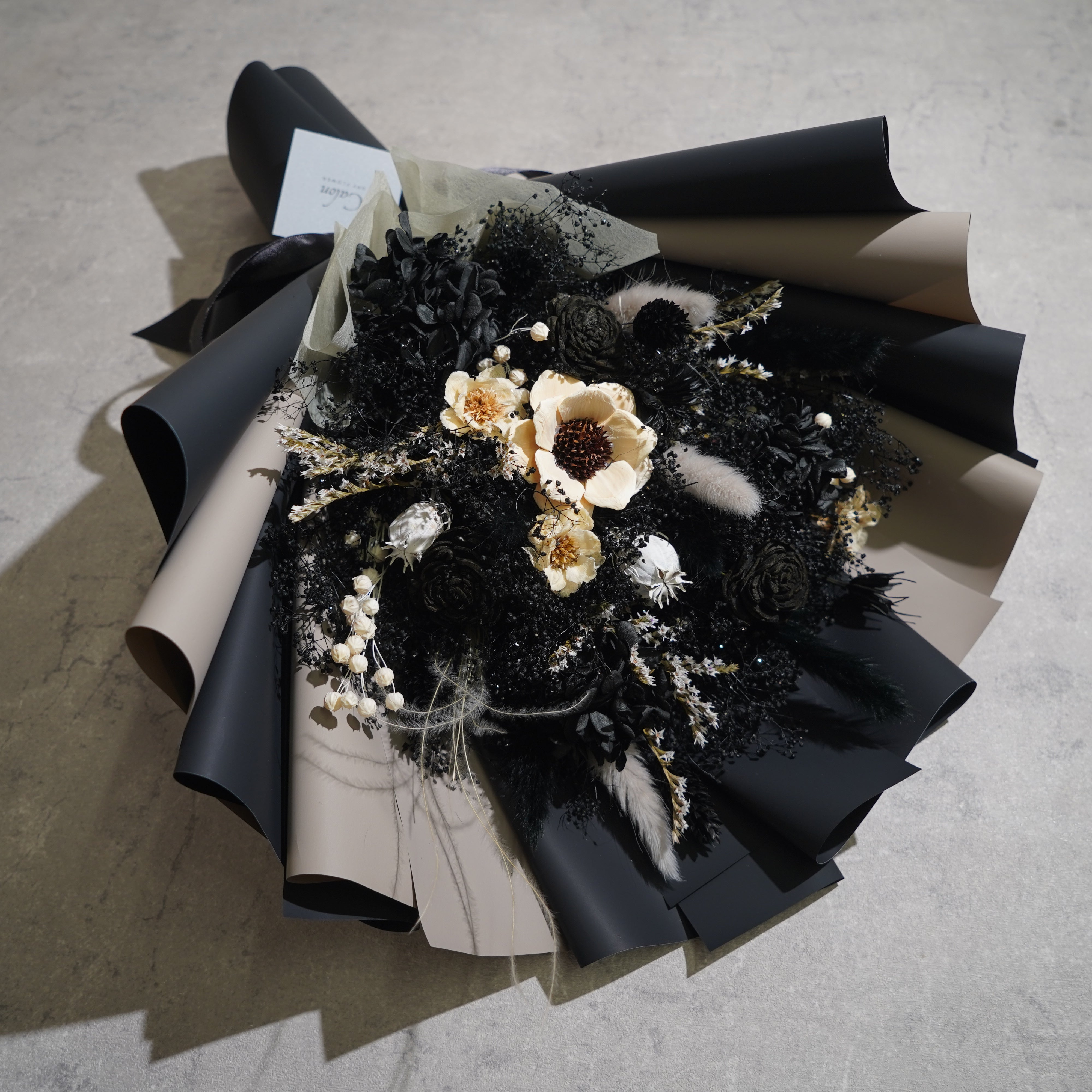 ドライフラワーの花束 Lサイズ ブラック L-128≪限定1点≫