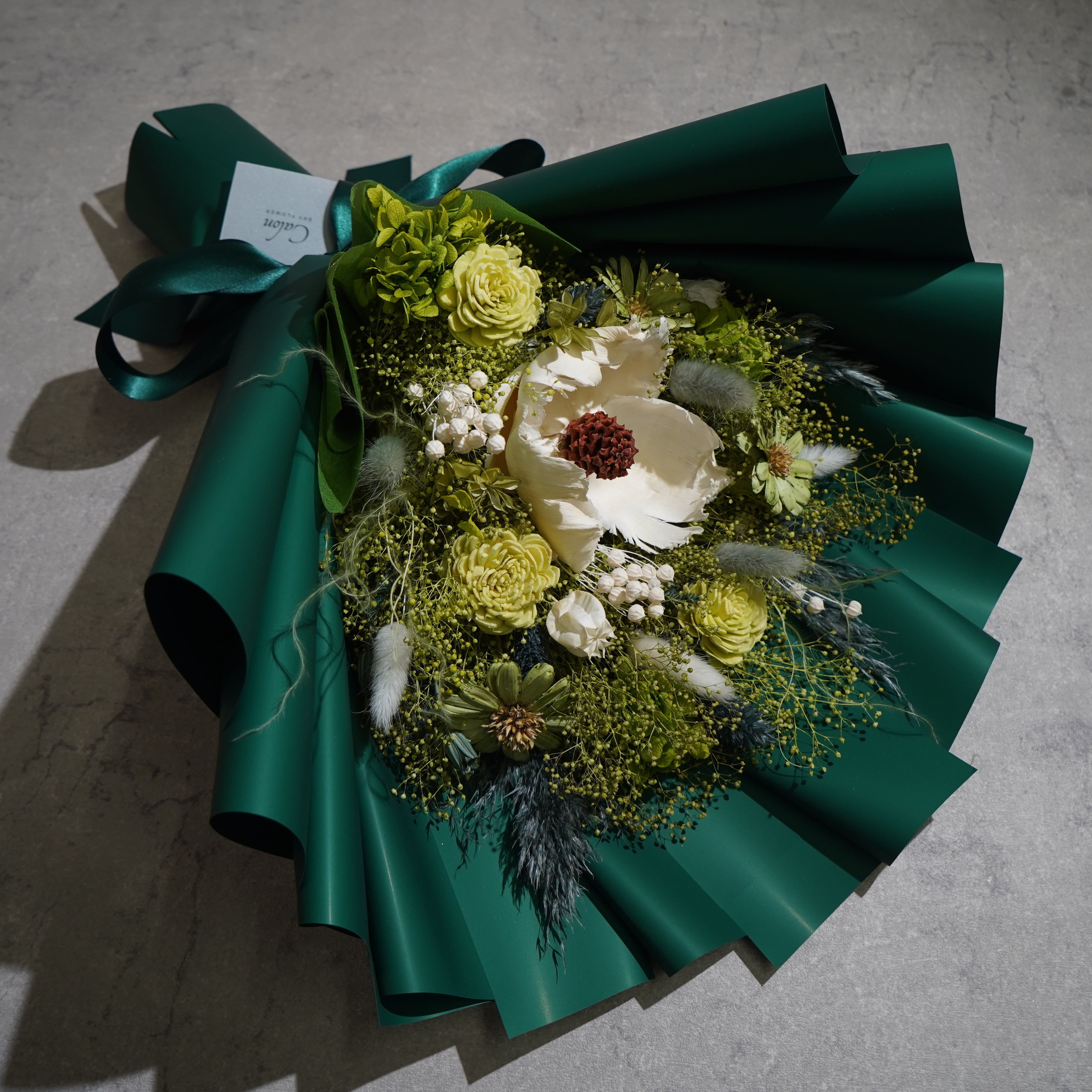 ドライフラワーの花束 Lサイズ グリーン L-129≪限定1点≫