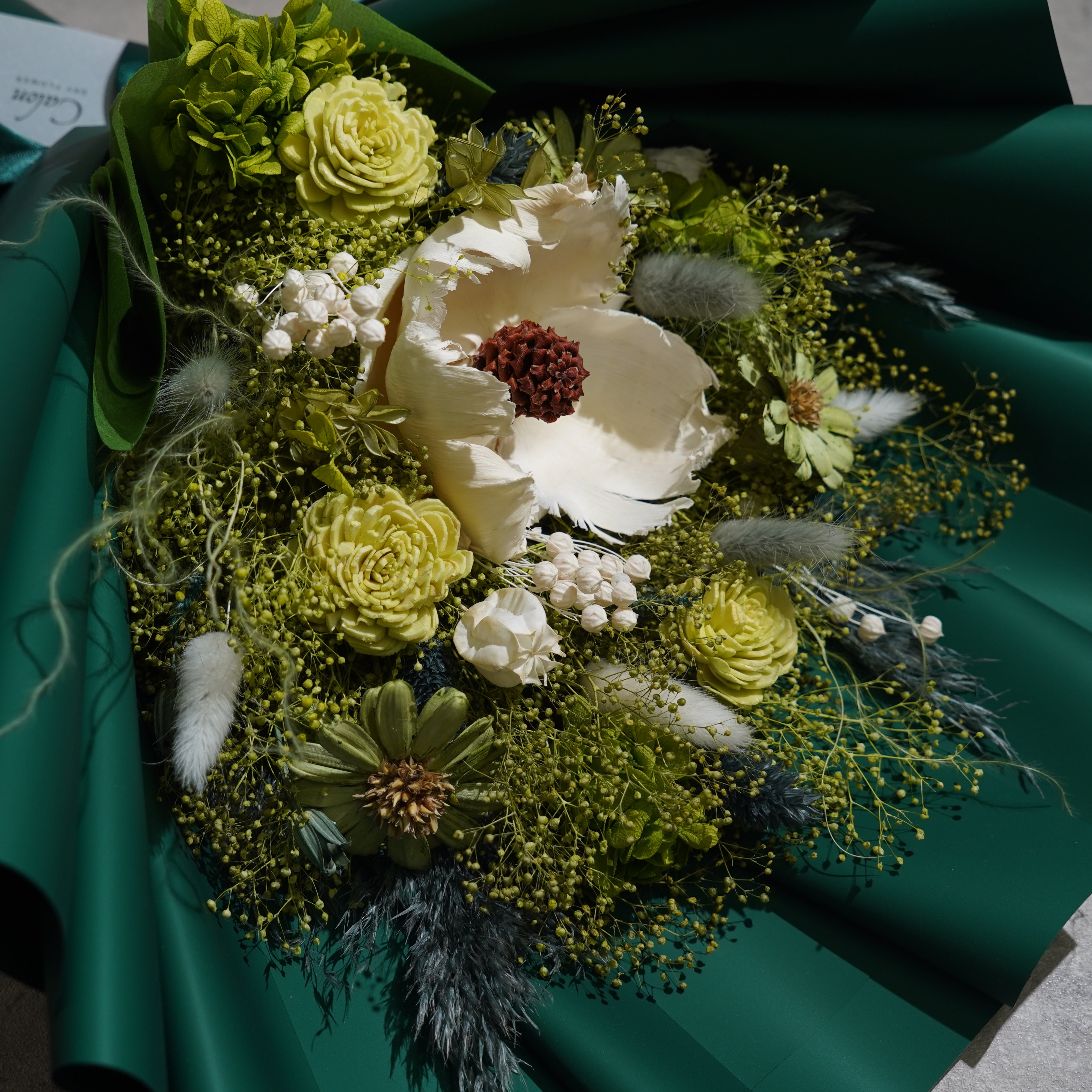 ドライフラワーの花束 Lサイズ グリーン L-129≪限定1点≫