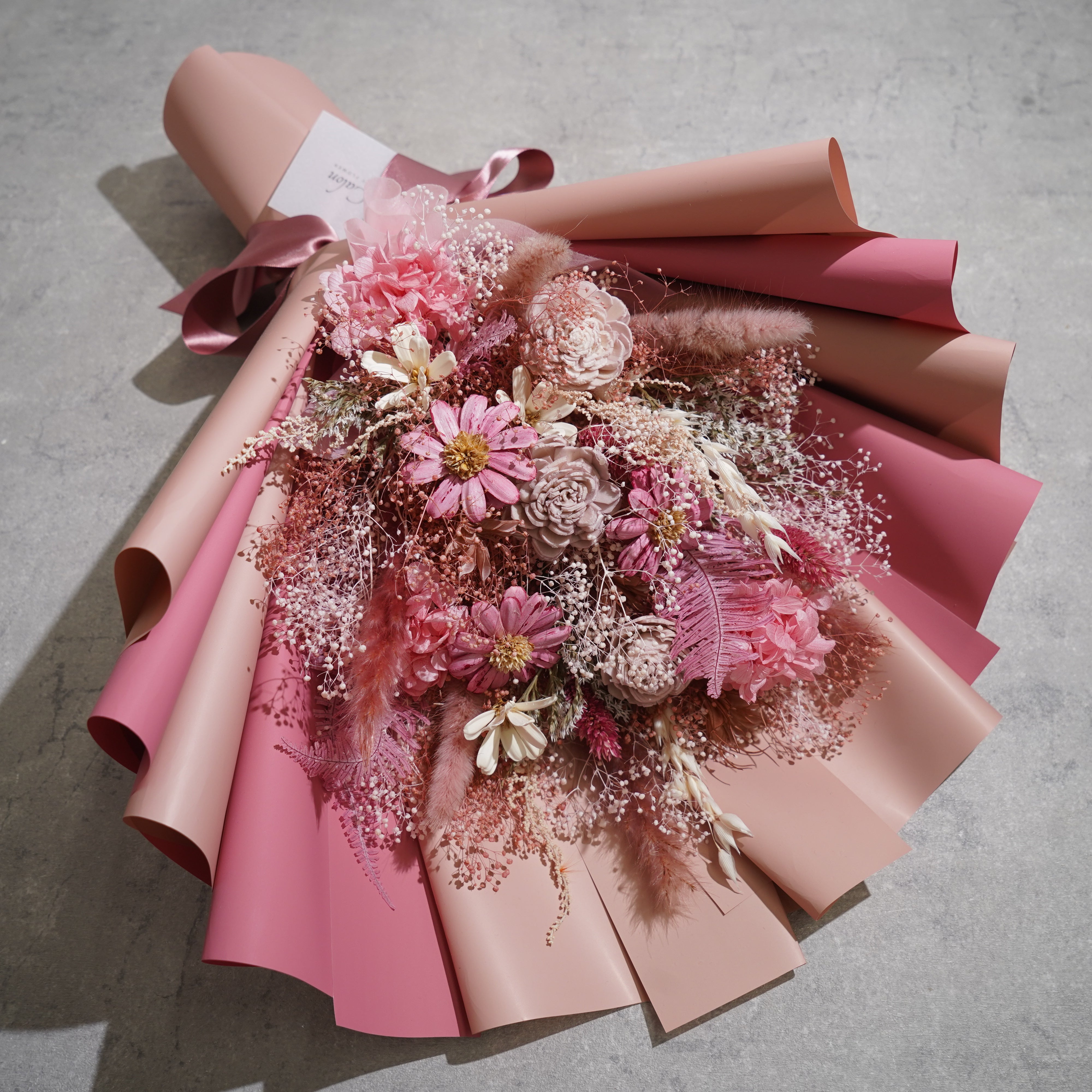 ドライフラワーの花束 Lサイズ ピンク L-131≪限定1点≫