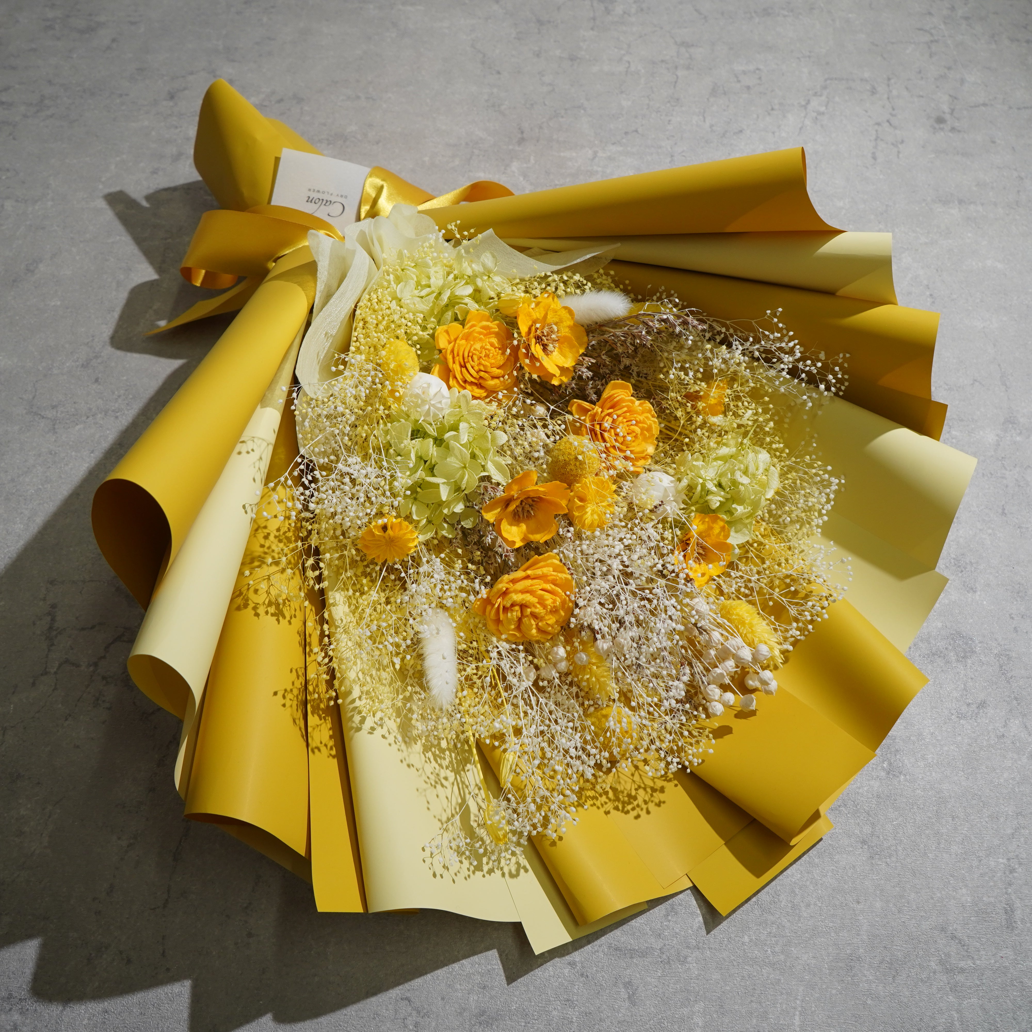 ドライフラワーの花束 Lサイズ イエロー L-147≪限定1点≫