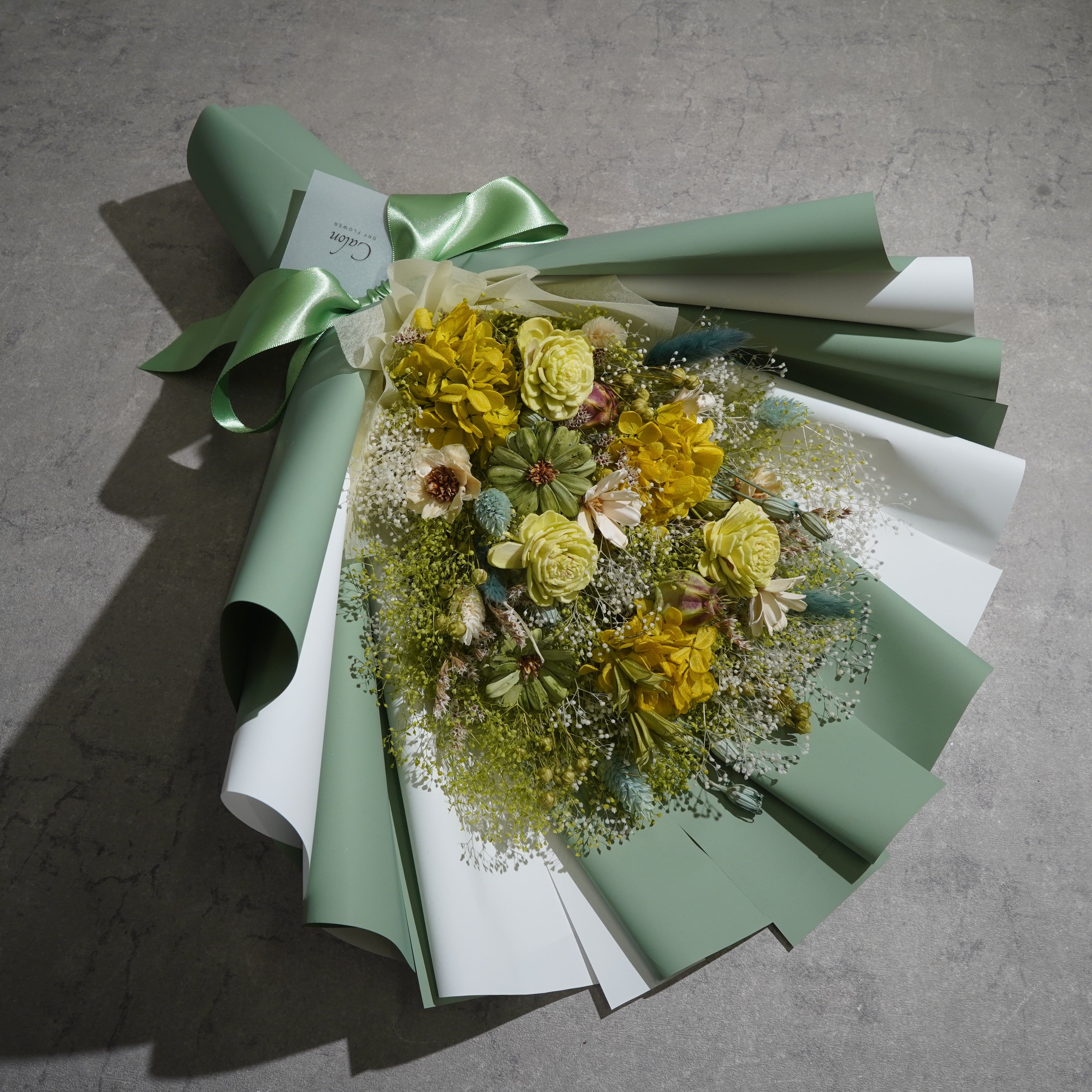 ドライフラワーの花束 Lサイズ グリーン L-150≪限定1点≫
