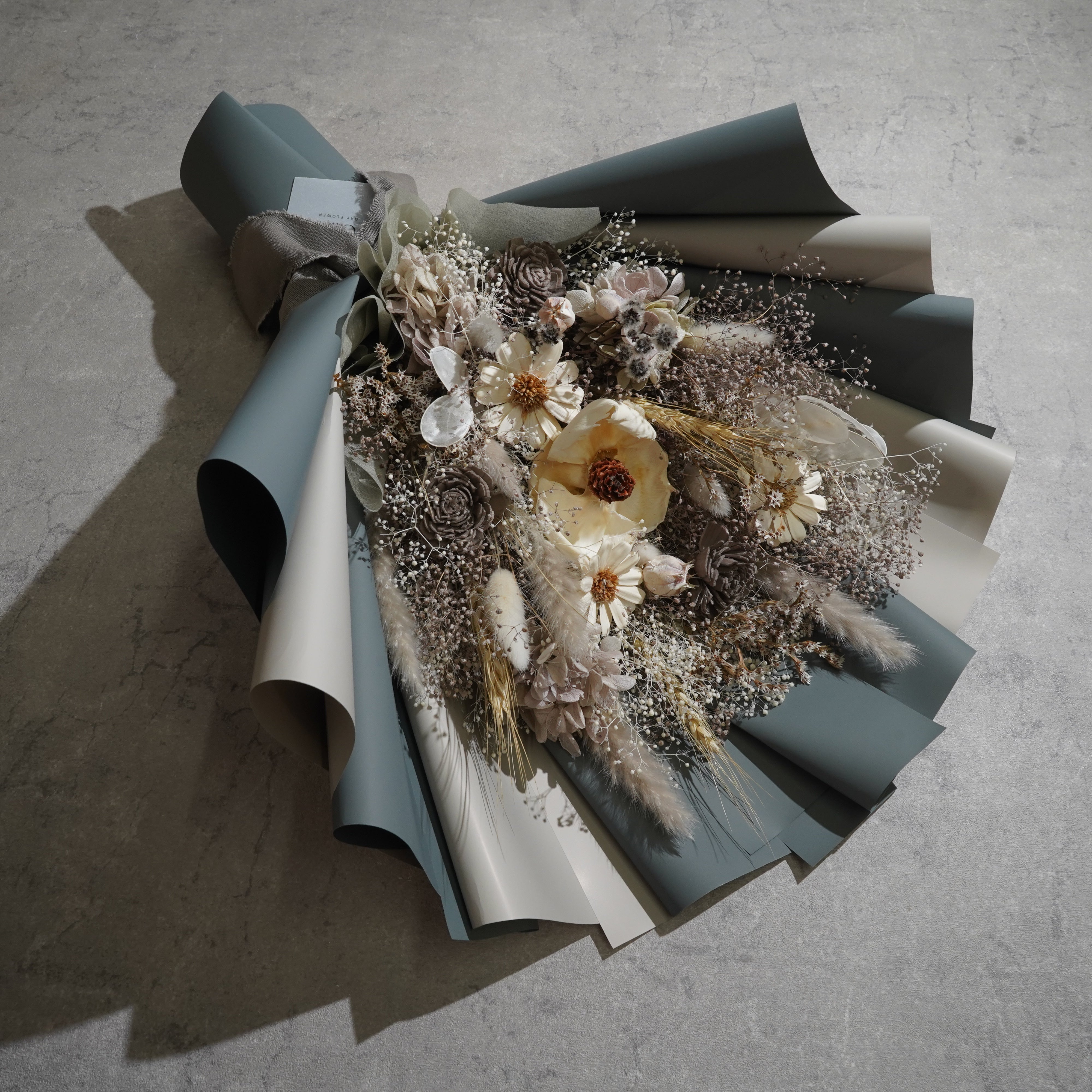ドライフラワーの花束 Lサイズ グレー L-153≪限定1点≫
