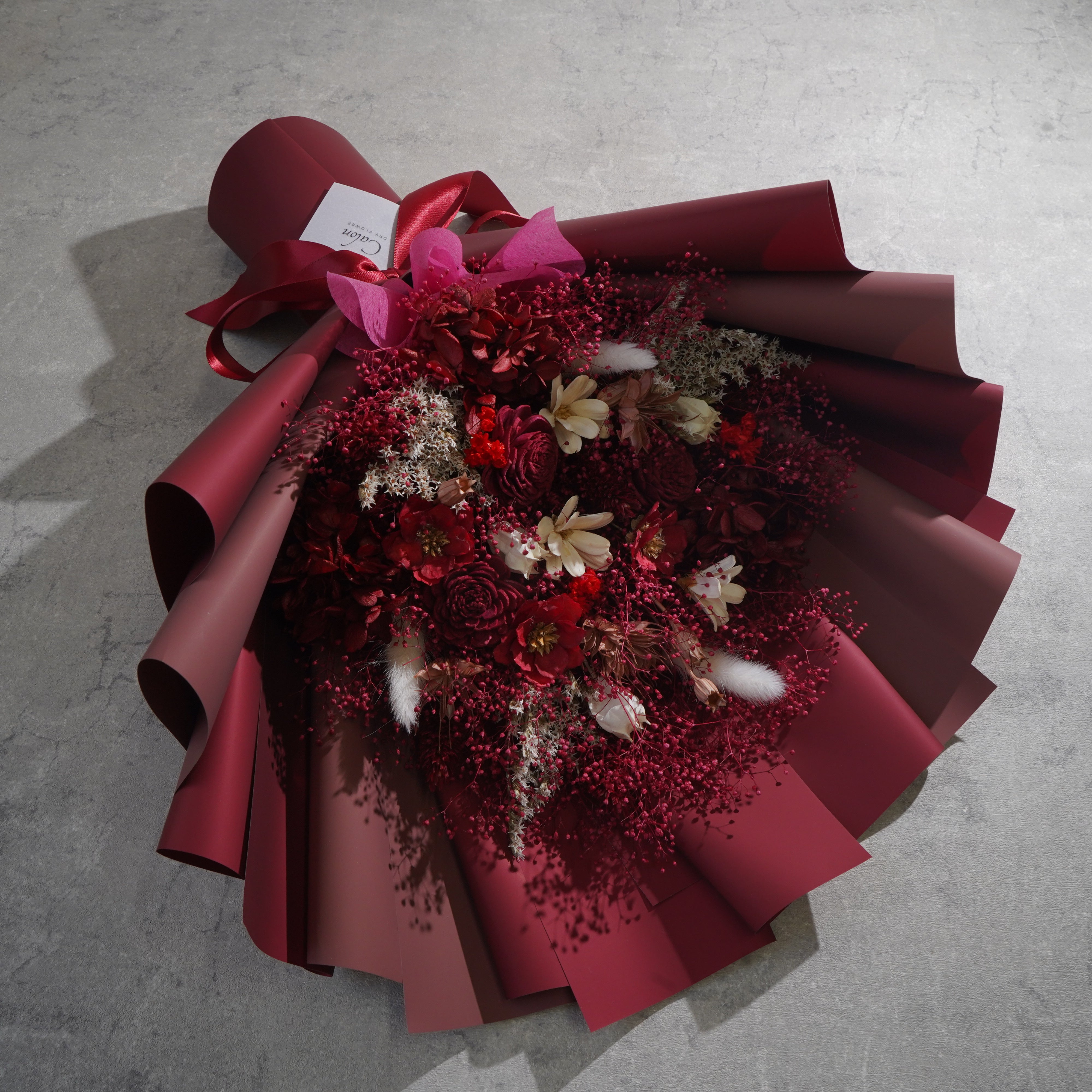 ドライフラワーの花束 Lサイズ レッド L-156≪限定1点≫