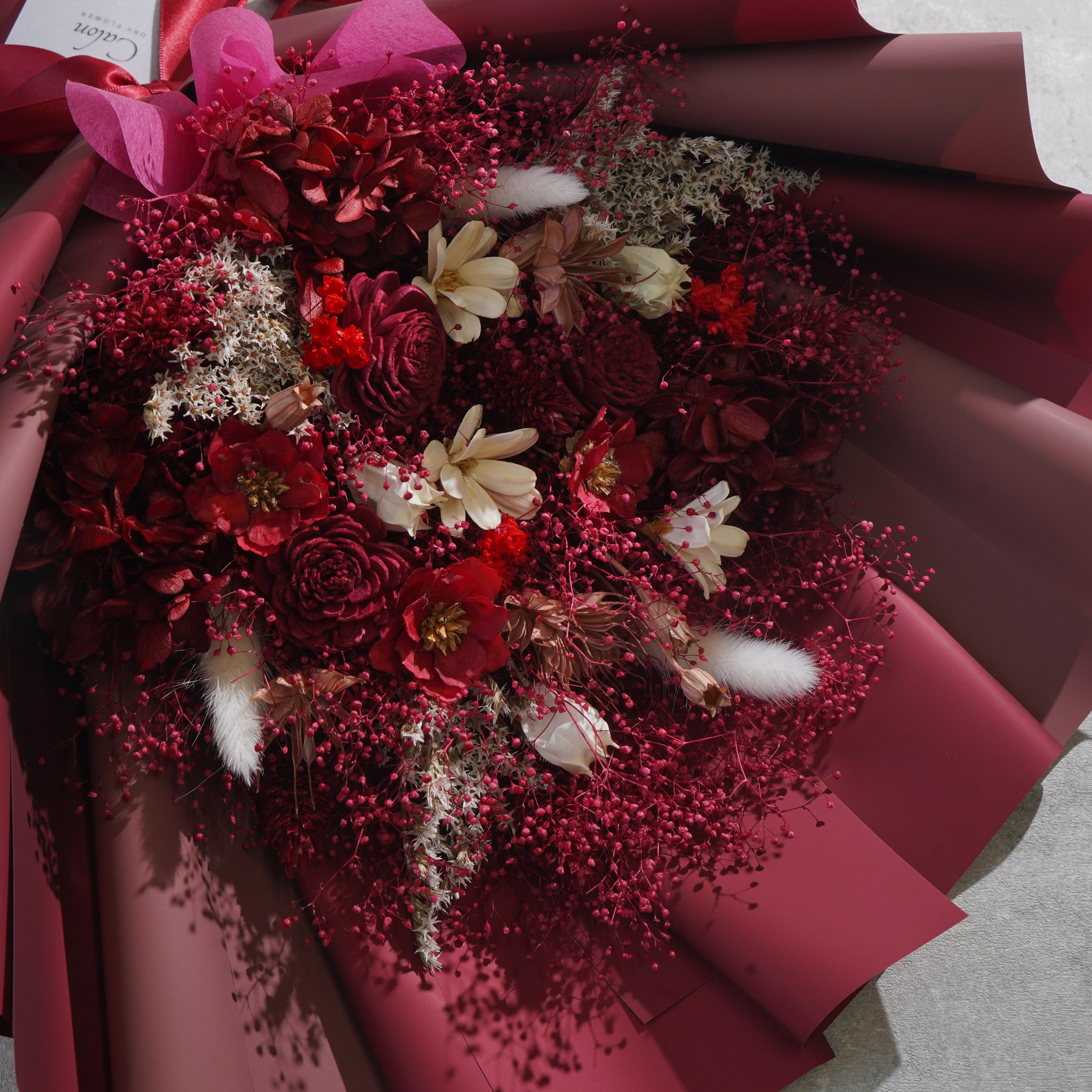 ドライフラワーの花束 Lサイズ レッド L-156≪限定1点≫