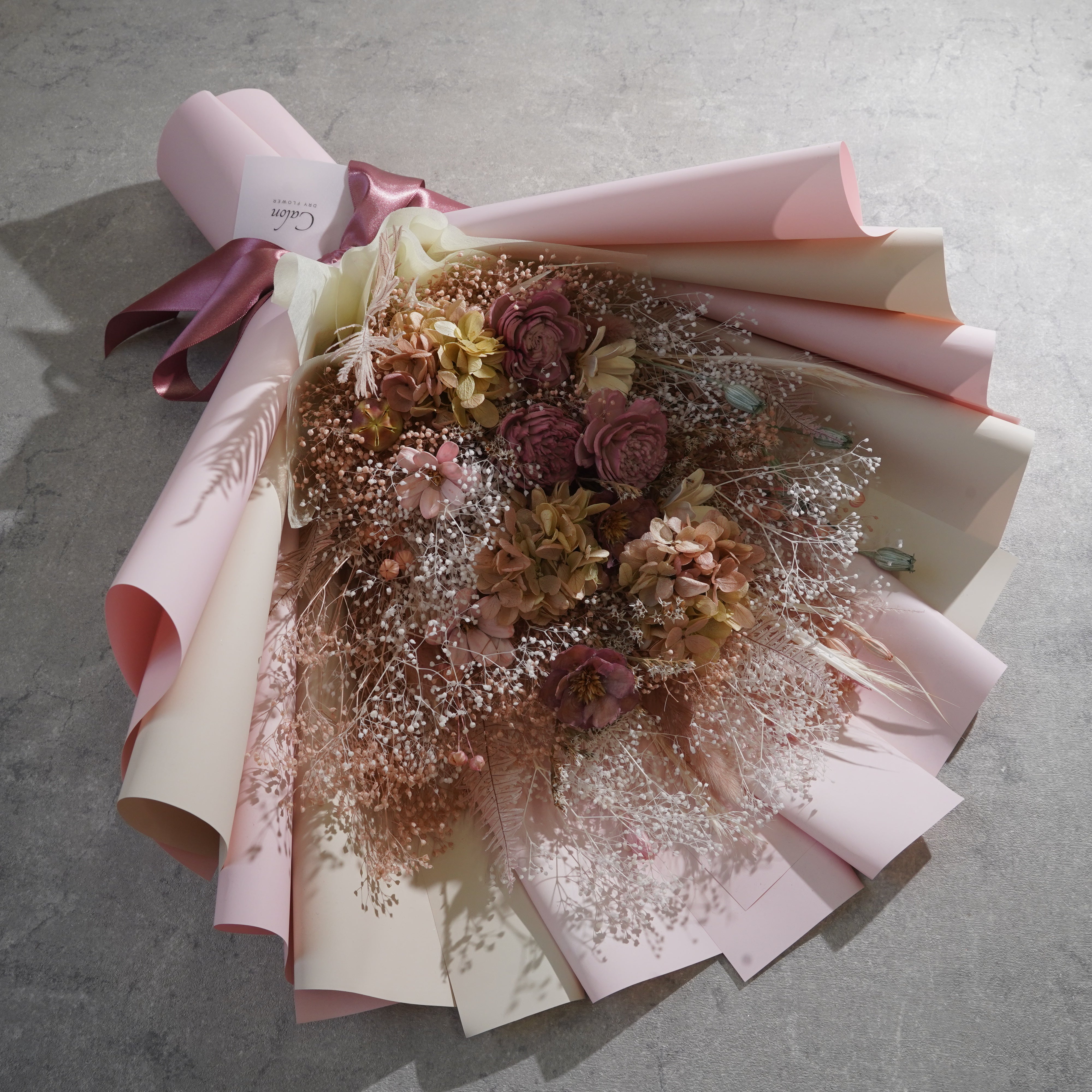 ドライフラワーの花束 Lサイズ ピンク L-157≪限定1点≫