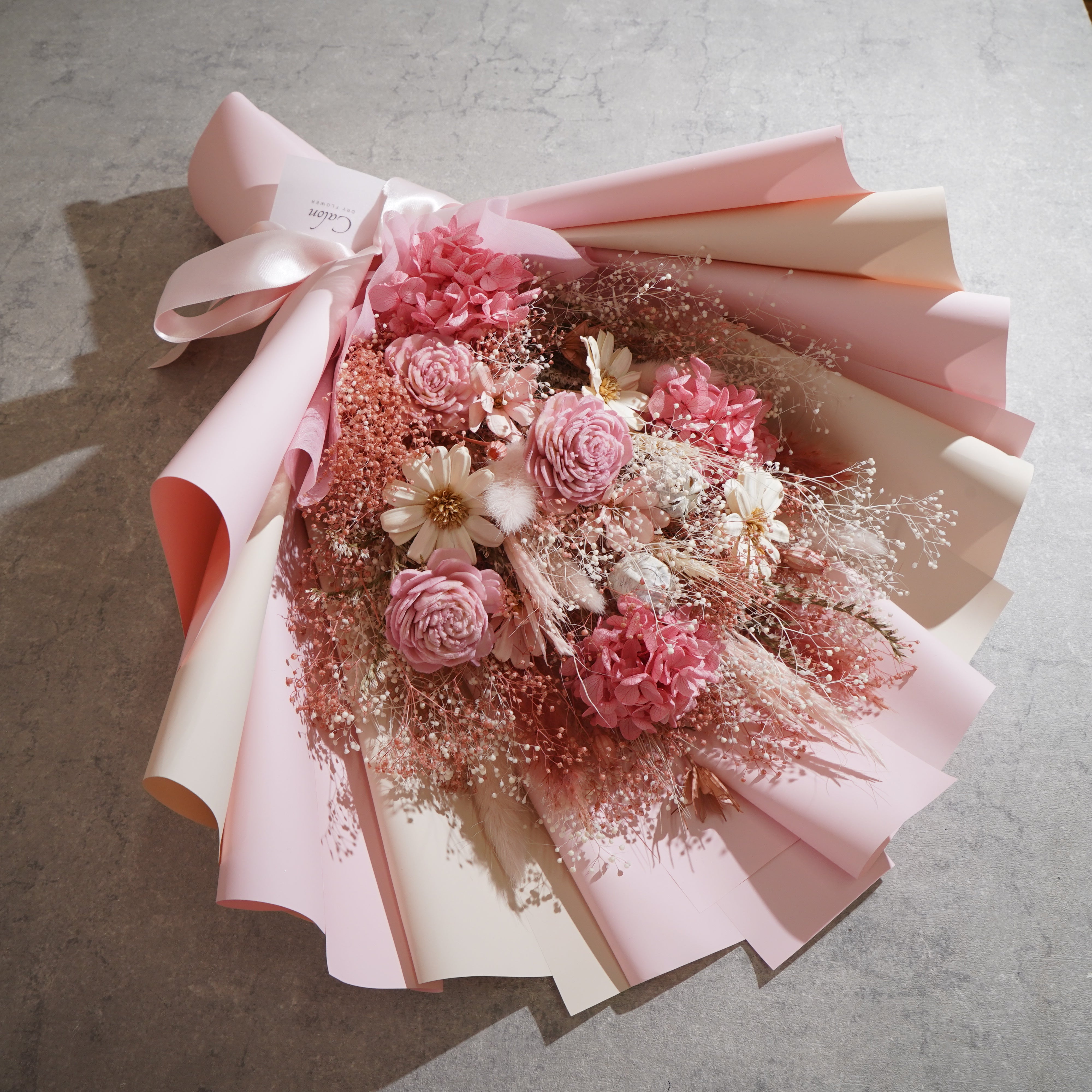 ドライフラワーの花束 Lサイズ ピンク L-166≪限定1点≫