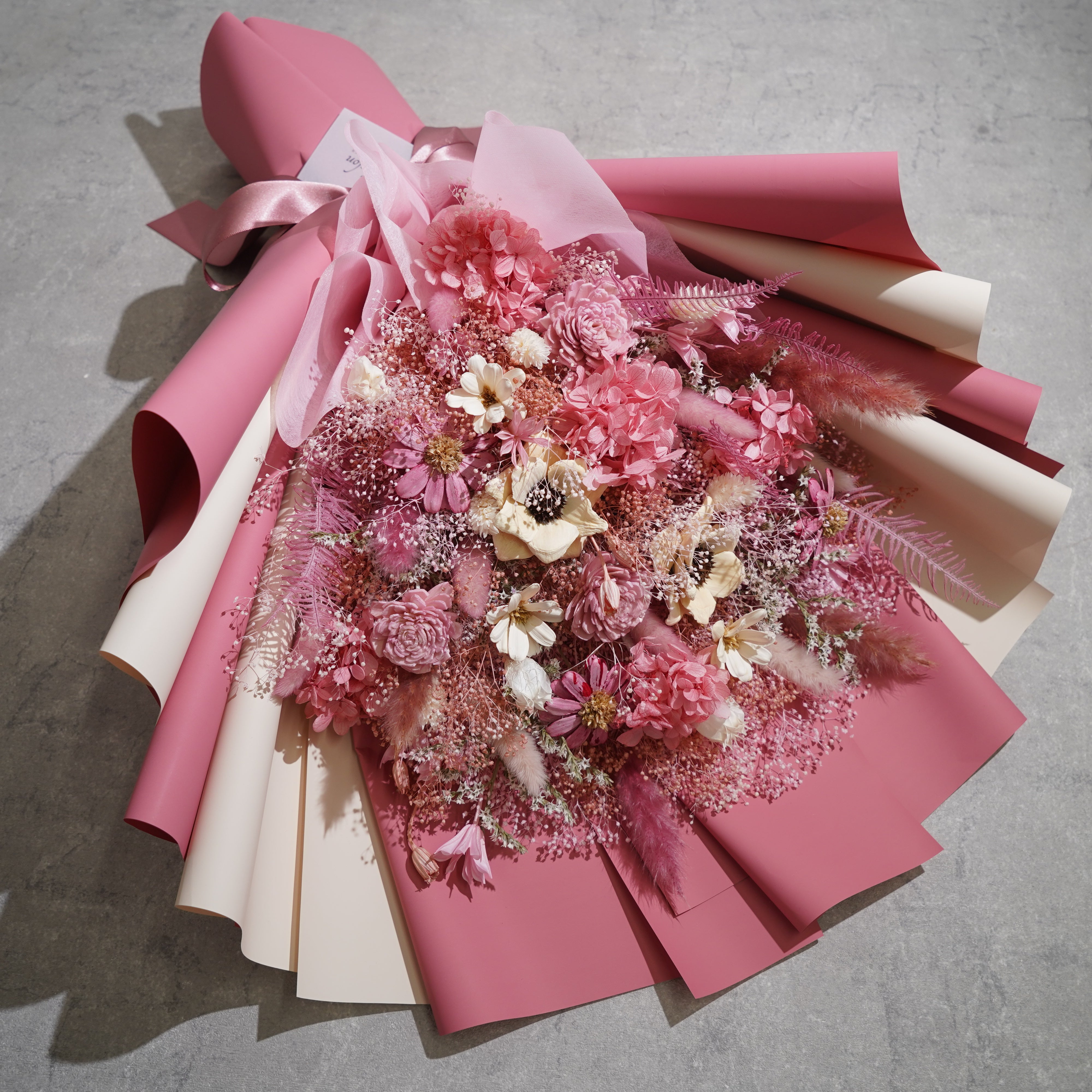 ドライフラワーの花束 LLサイズ ピンク LL-38≪限定1点≫