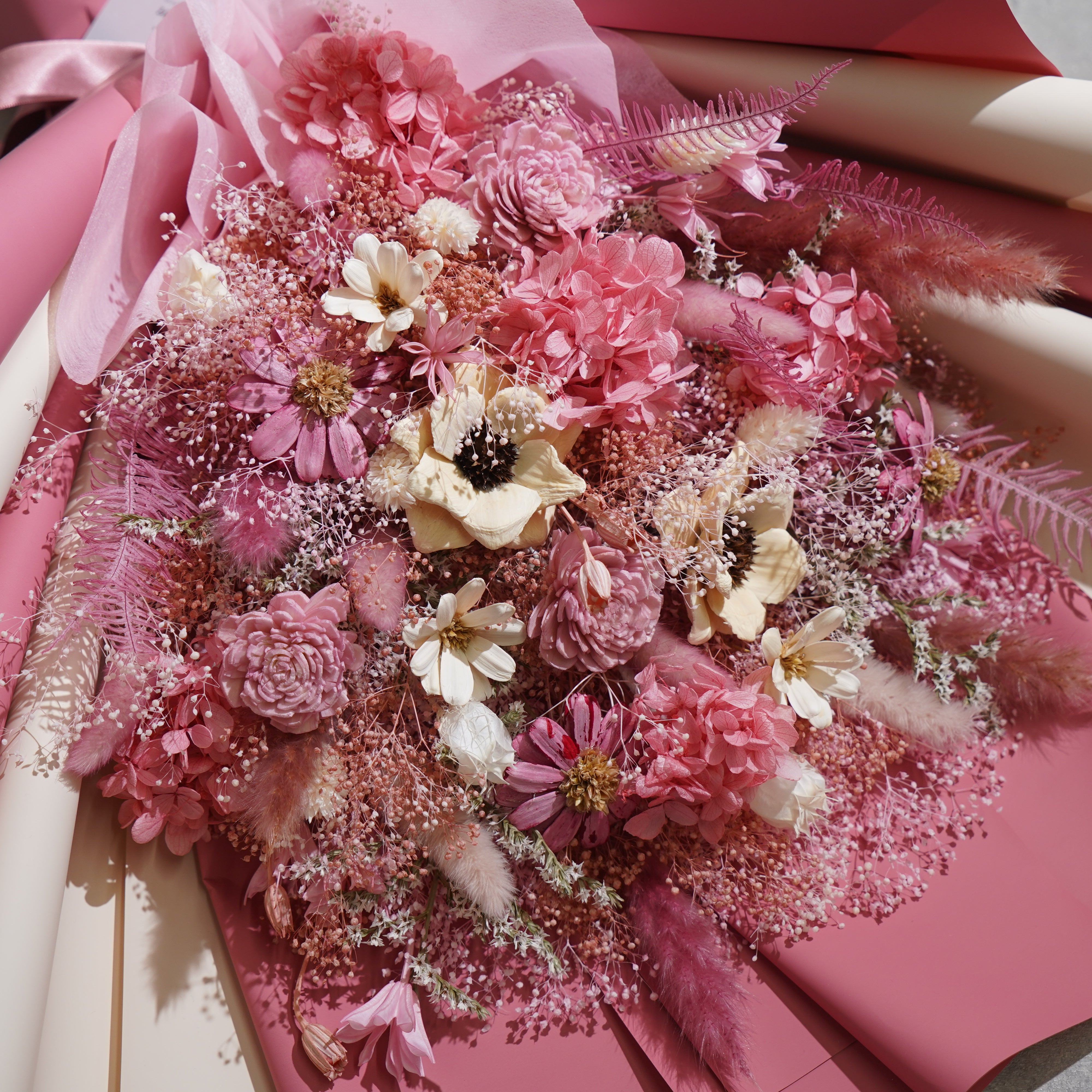 ドライフラワーの花束 LLサイズ ピンク LL-38≪限定1点≫