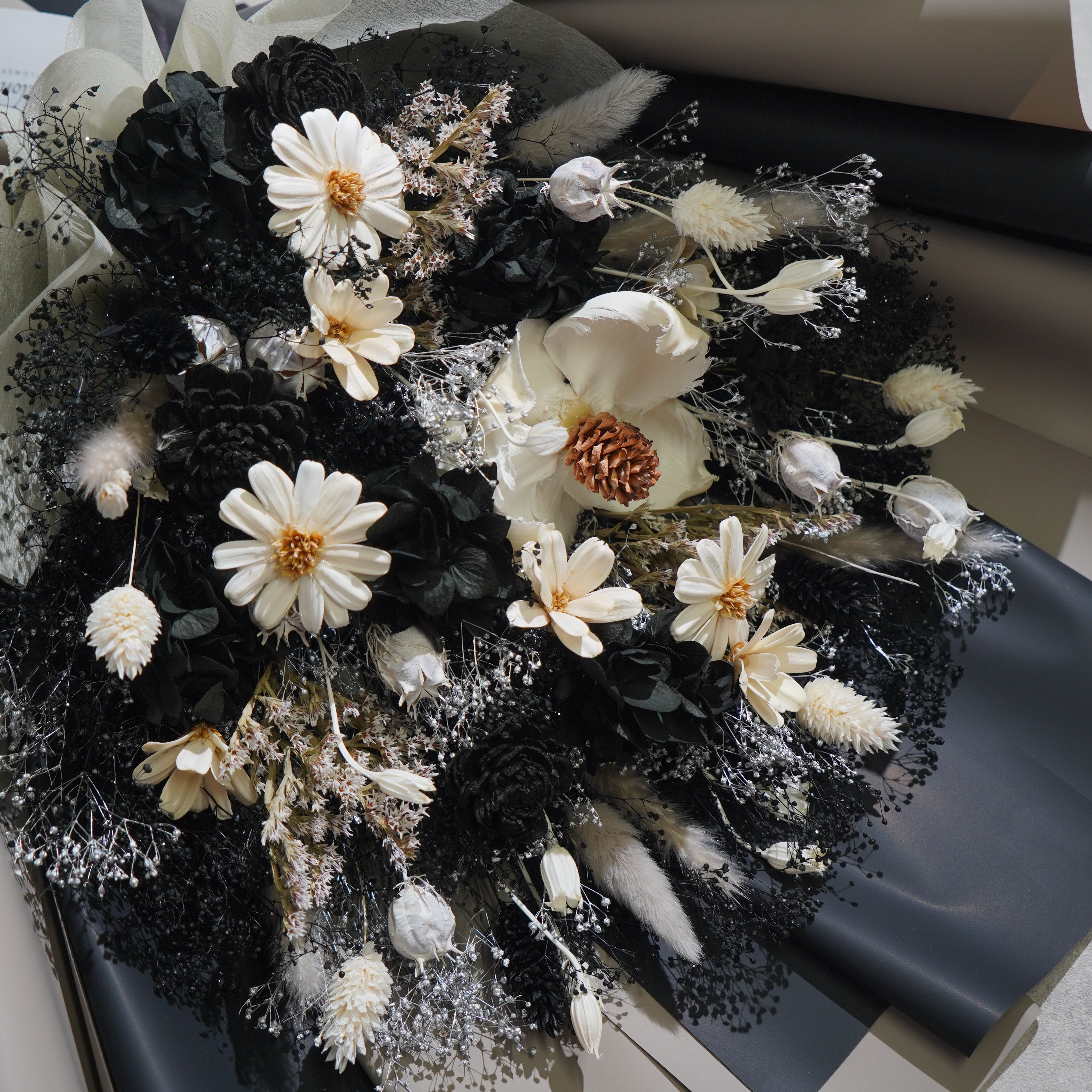 ドライフラワーの花束 LLサイズ ブラック LL-40≪限定1点≫