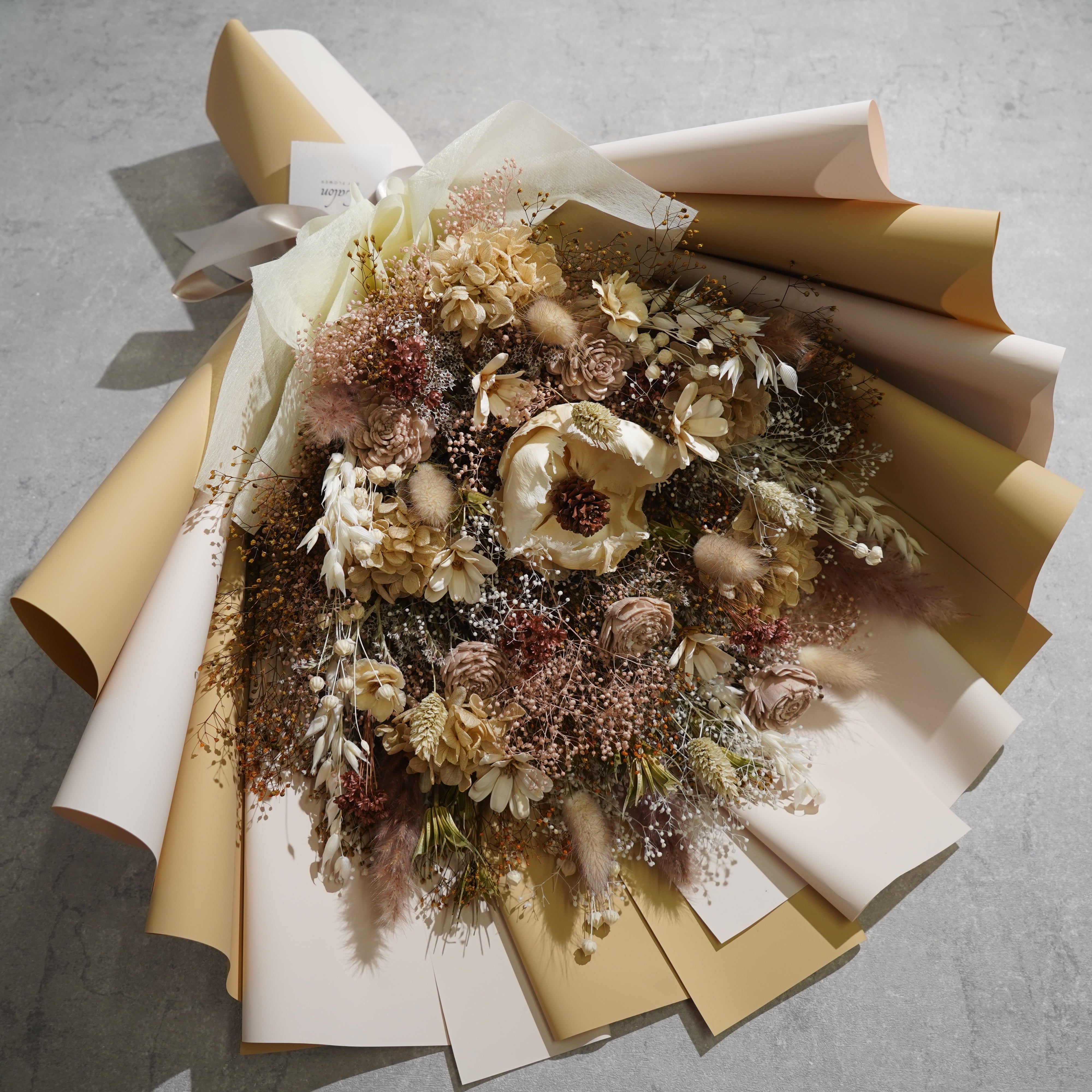 ドライフラワーの花束 LLサイズ ベージュ LL-41≪限定1点