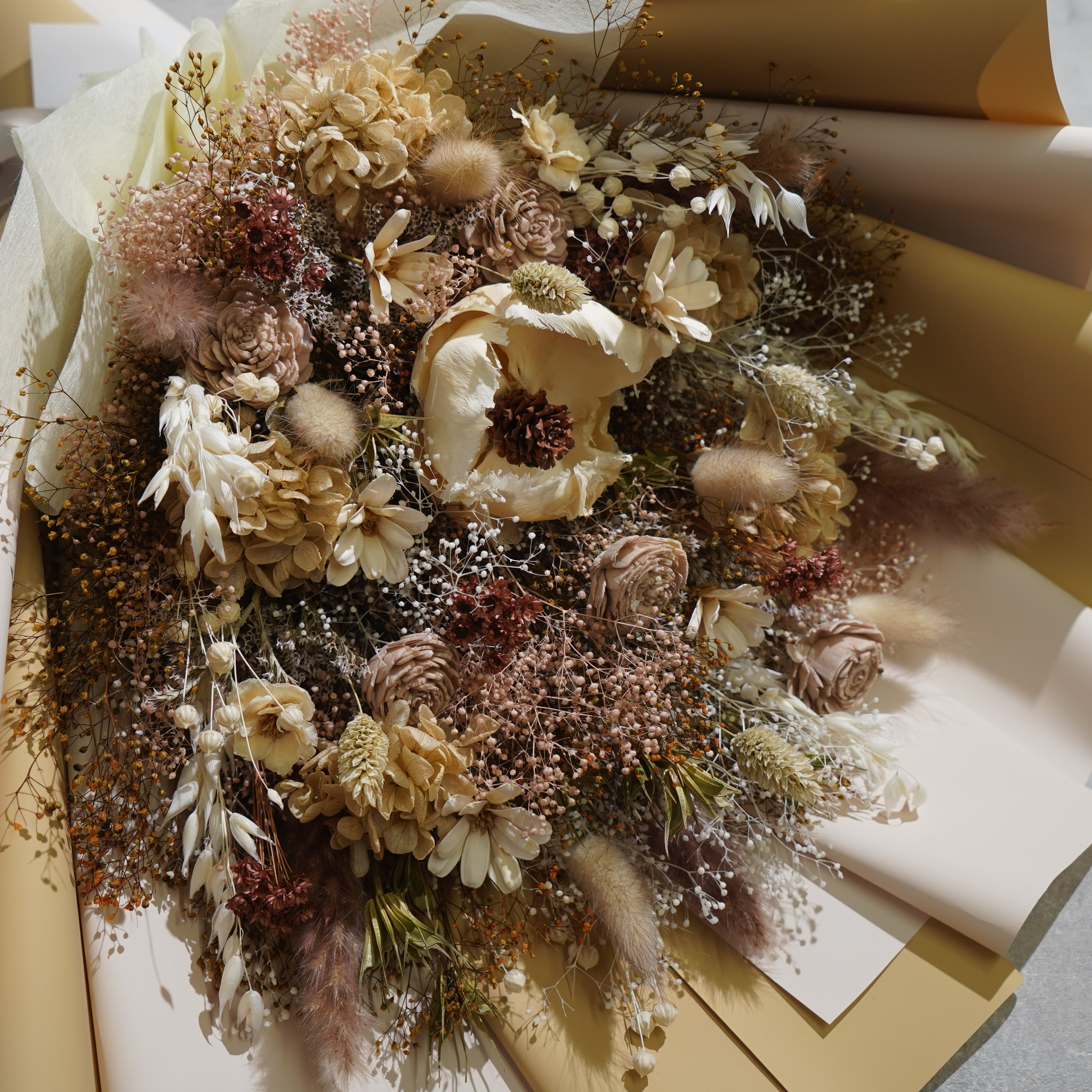 ドライフラワーの花束 LLサイズ ベージュ LL-41≪限定1点