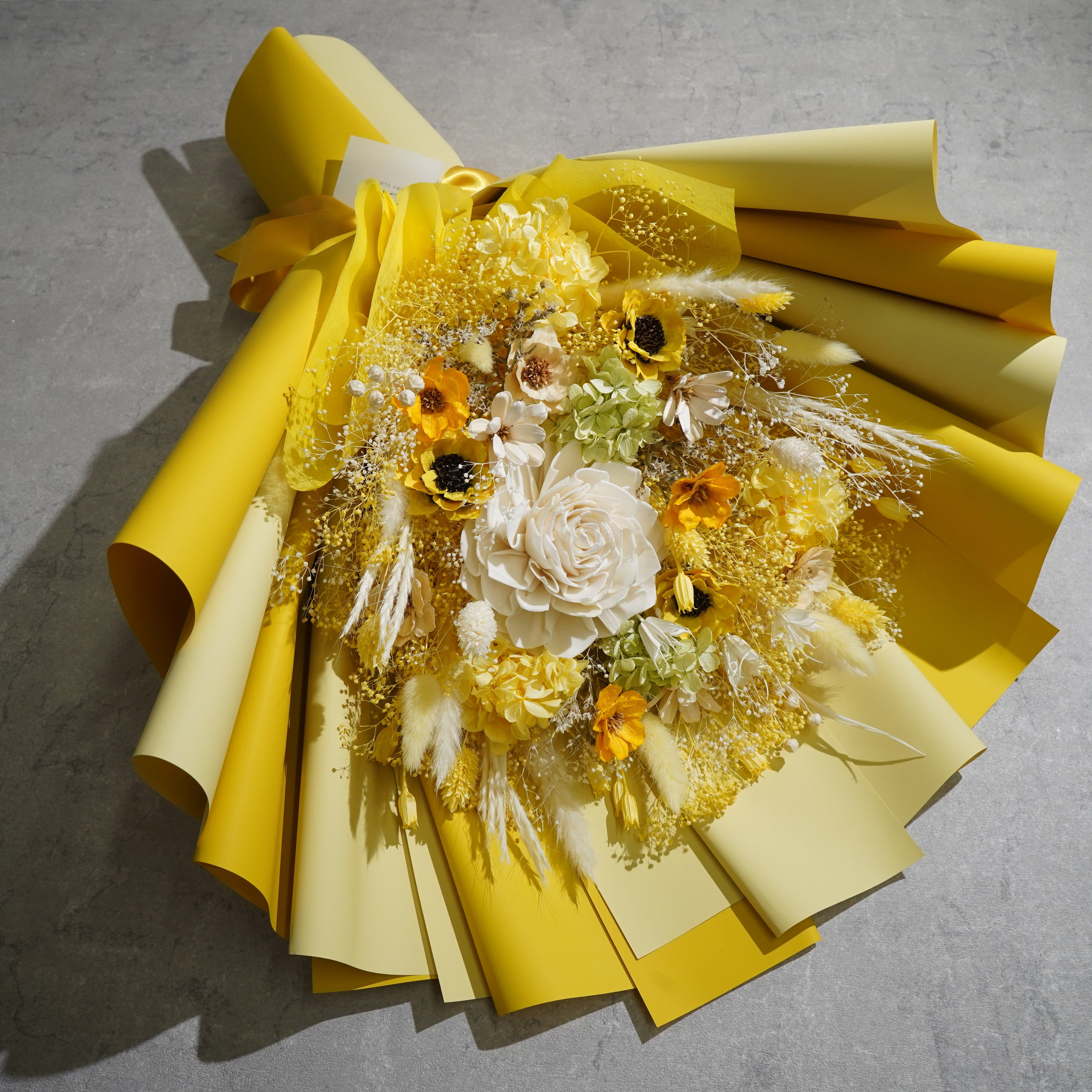 ドライフラワーの花束 LLサイズ イエロー LL-45≪限定1点≫