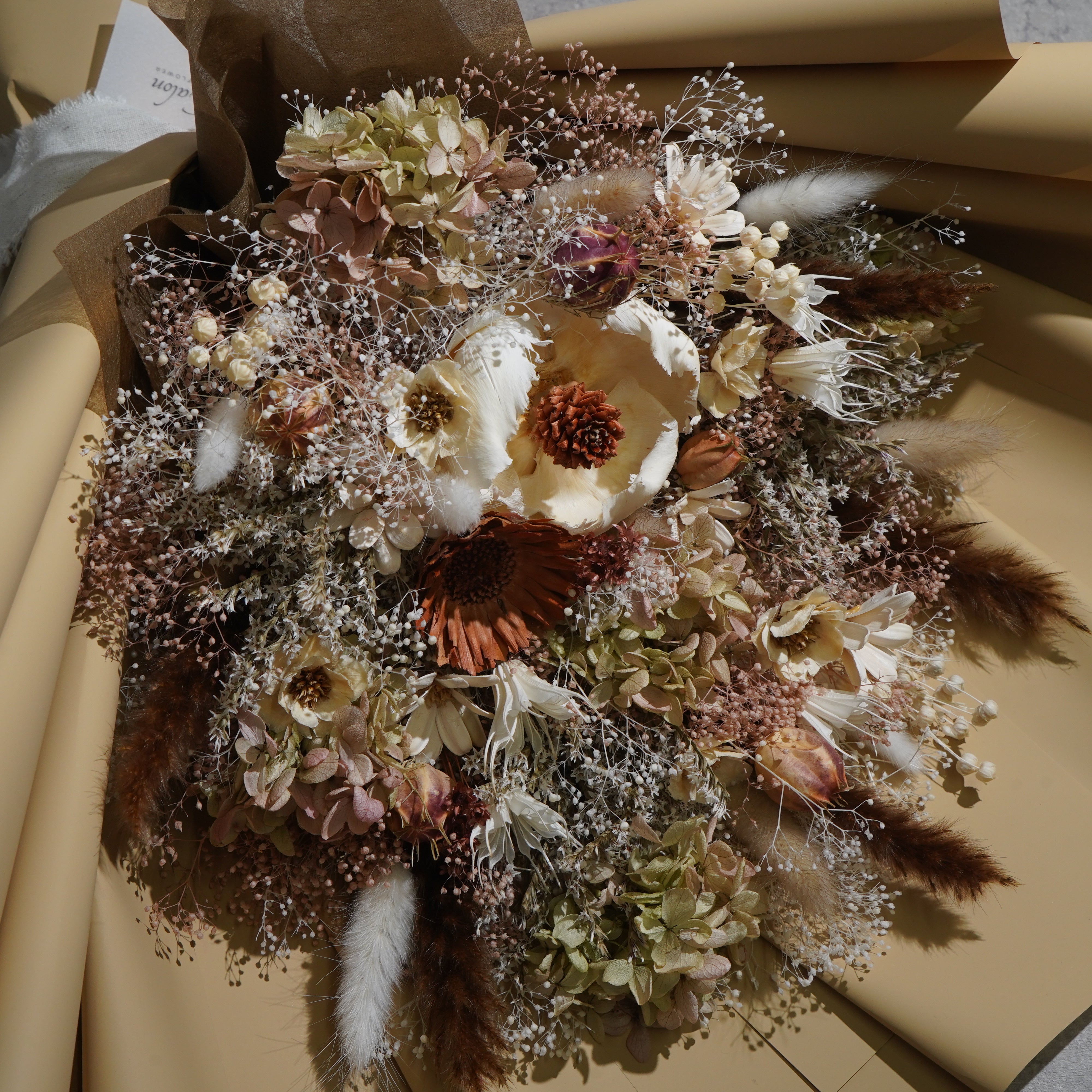 ドライフラワーの花束 LLサイズ ベージュ LL-49≪限定1点