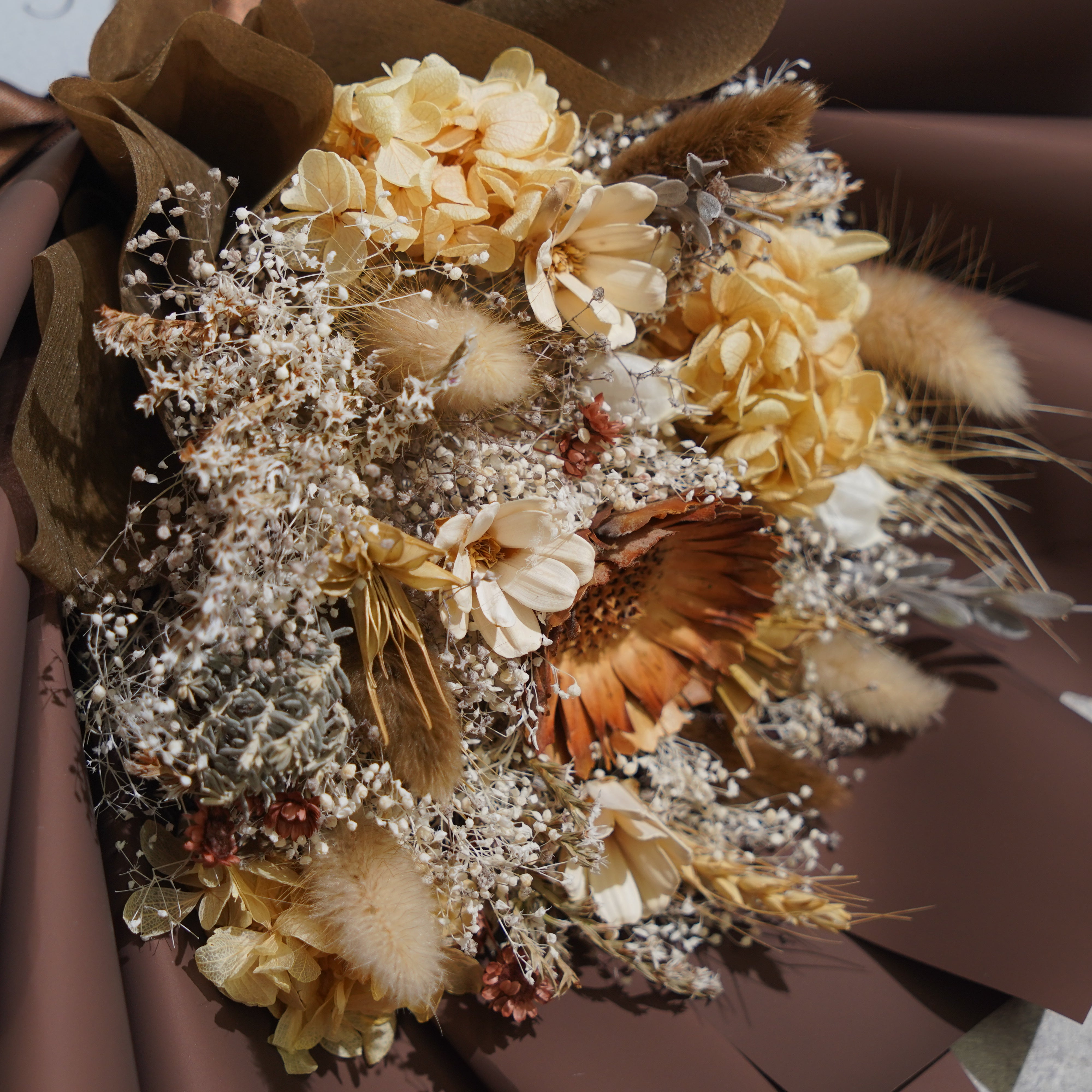 ドライフラワーの花束 Mサイズ ブラウン M-601≪限定1点≫