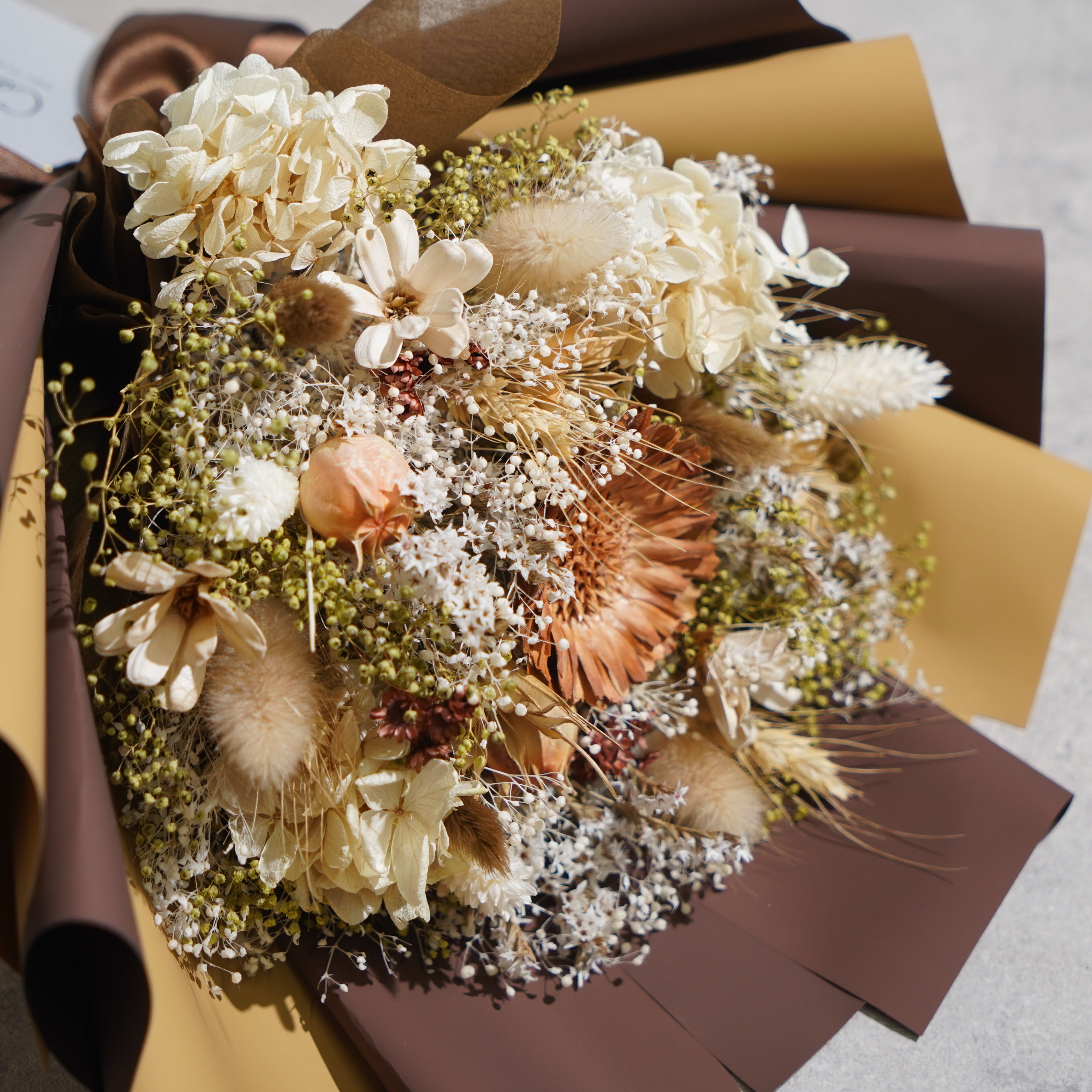 ドライフラワーの花束 Mサイズ ブラウン M-608≪限定1点≫