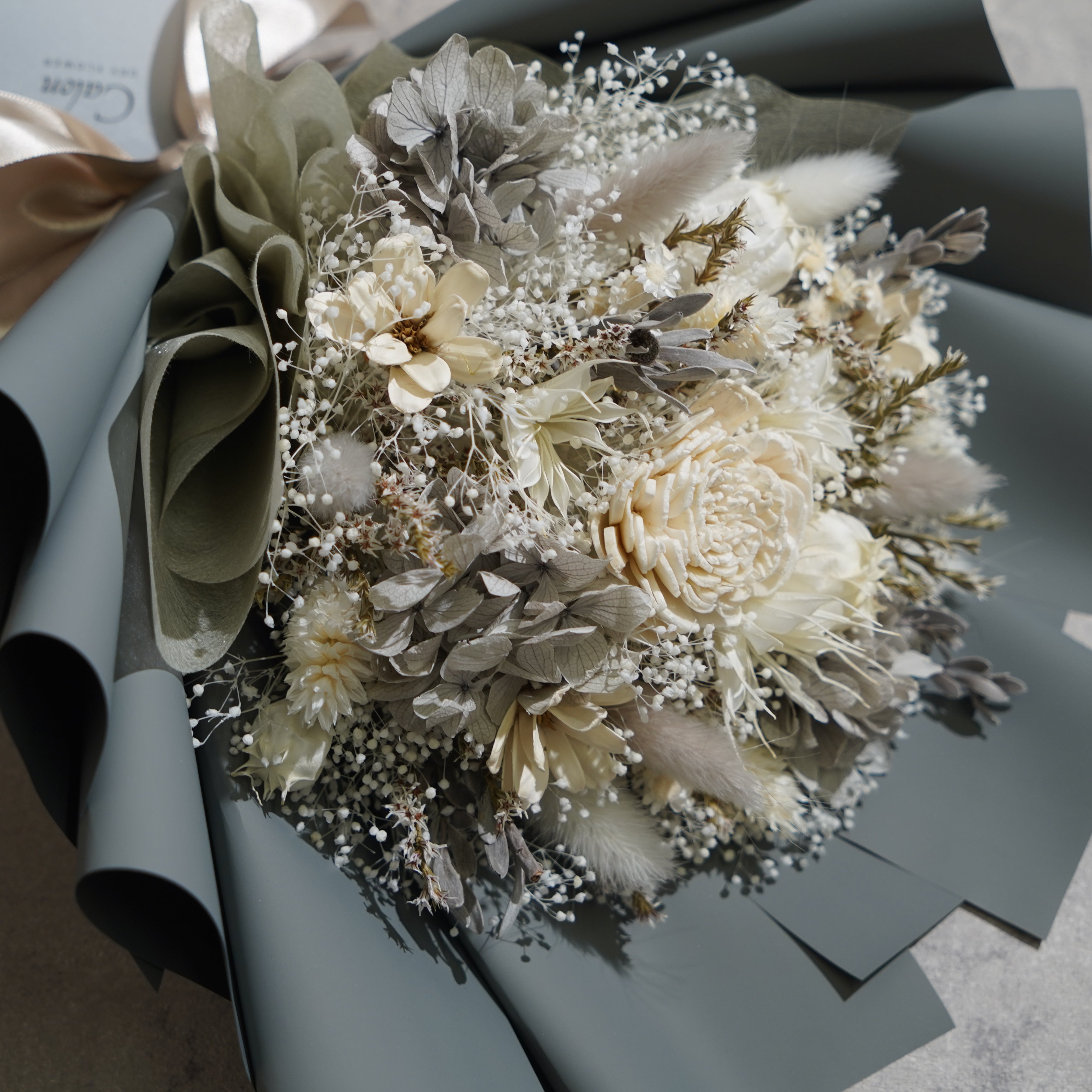 ドライフラワーの花束 Mサイズ グレー M-625≪限定1点≫