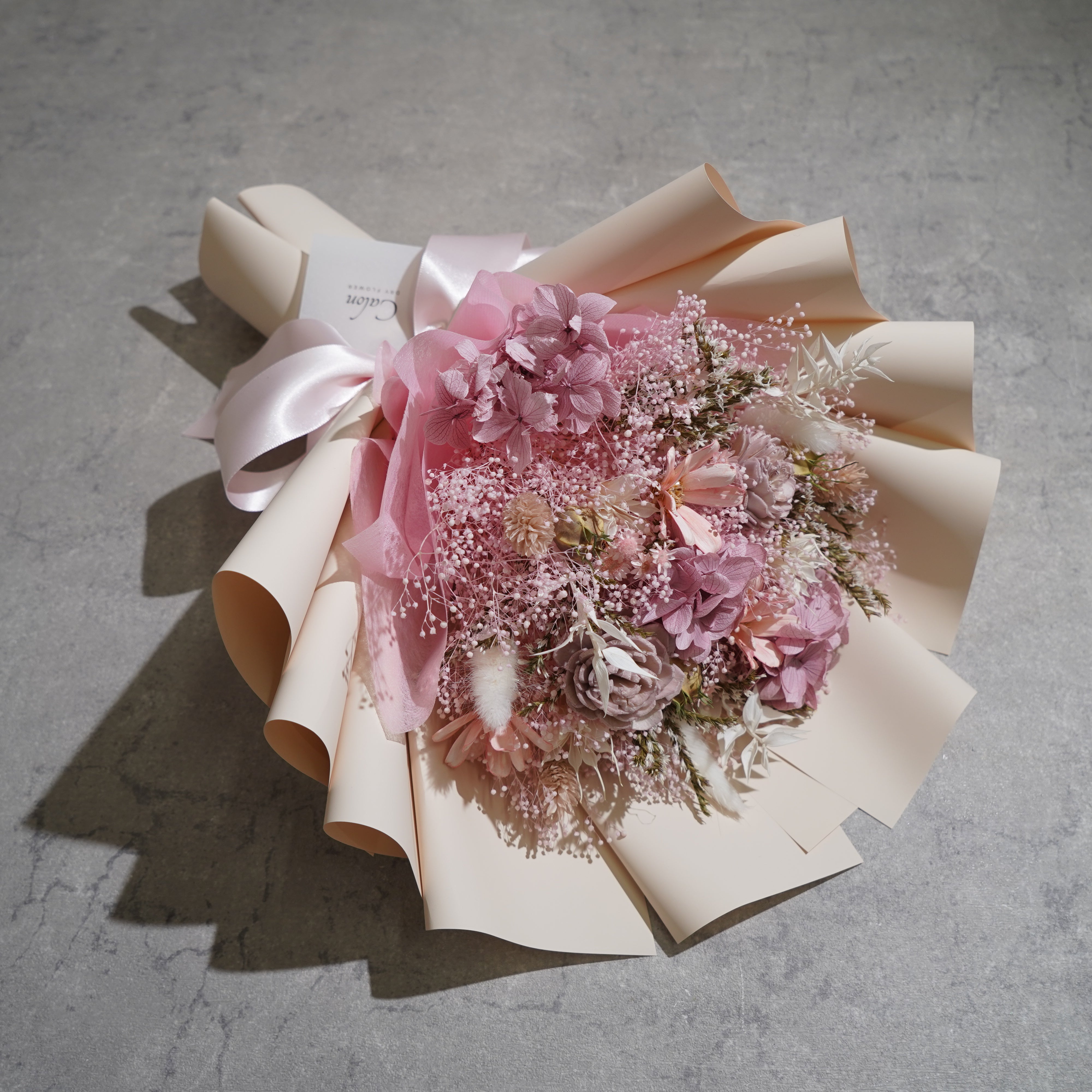 ドライフラワーの花束 Mサイズ ライトピンク M-628≪限定1点≫