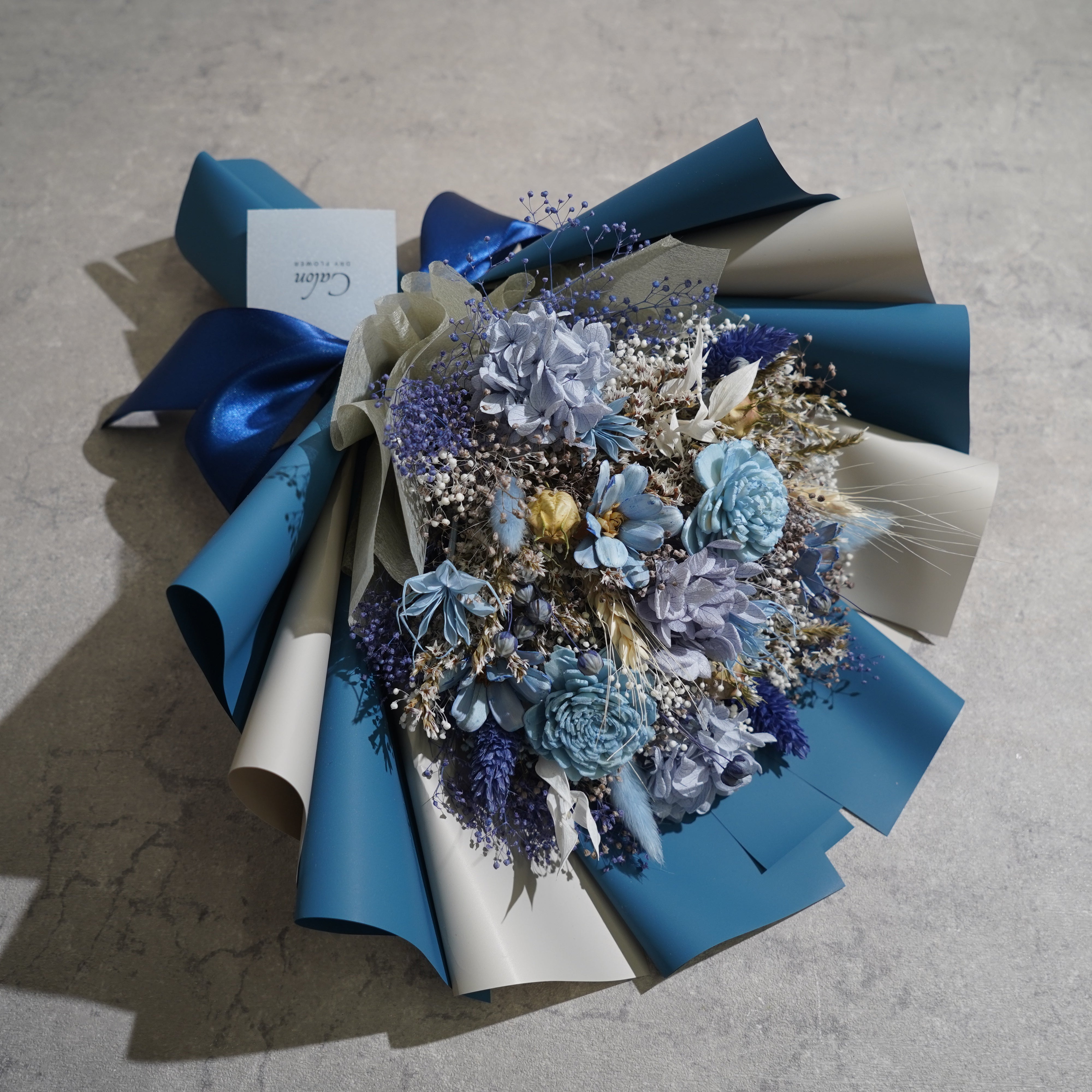 ドライフラワーの花束 Mサイズ ブルー M-641≪限定1点≫