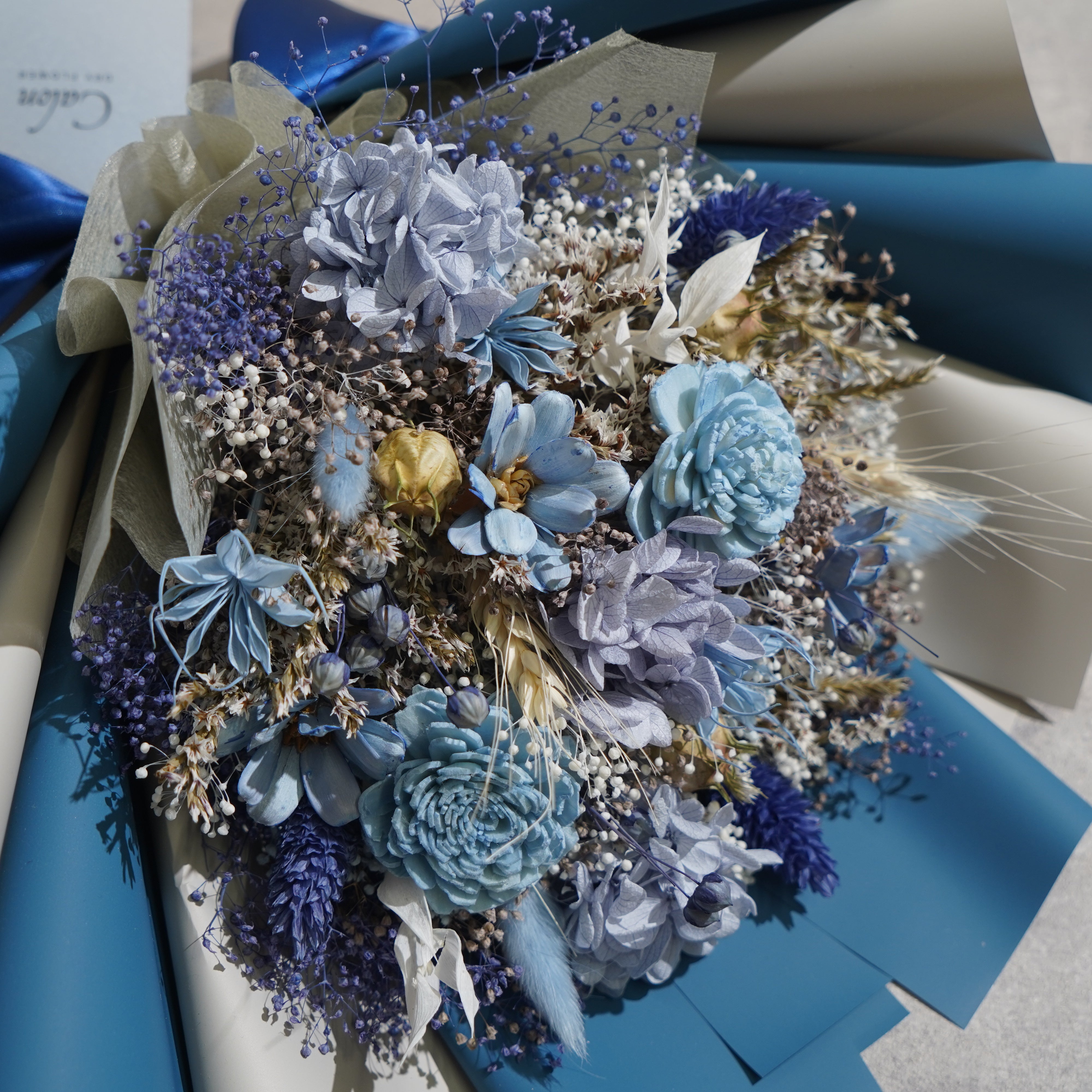 ドライフラワーの花束 Mサイズ ブルー M-641≪限定1点≫