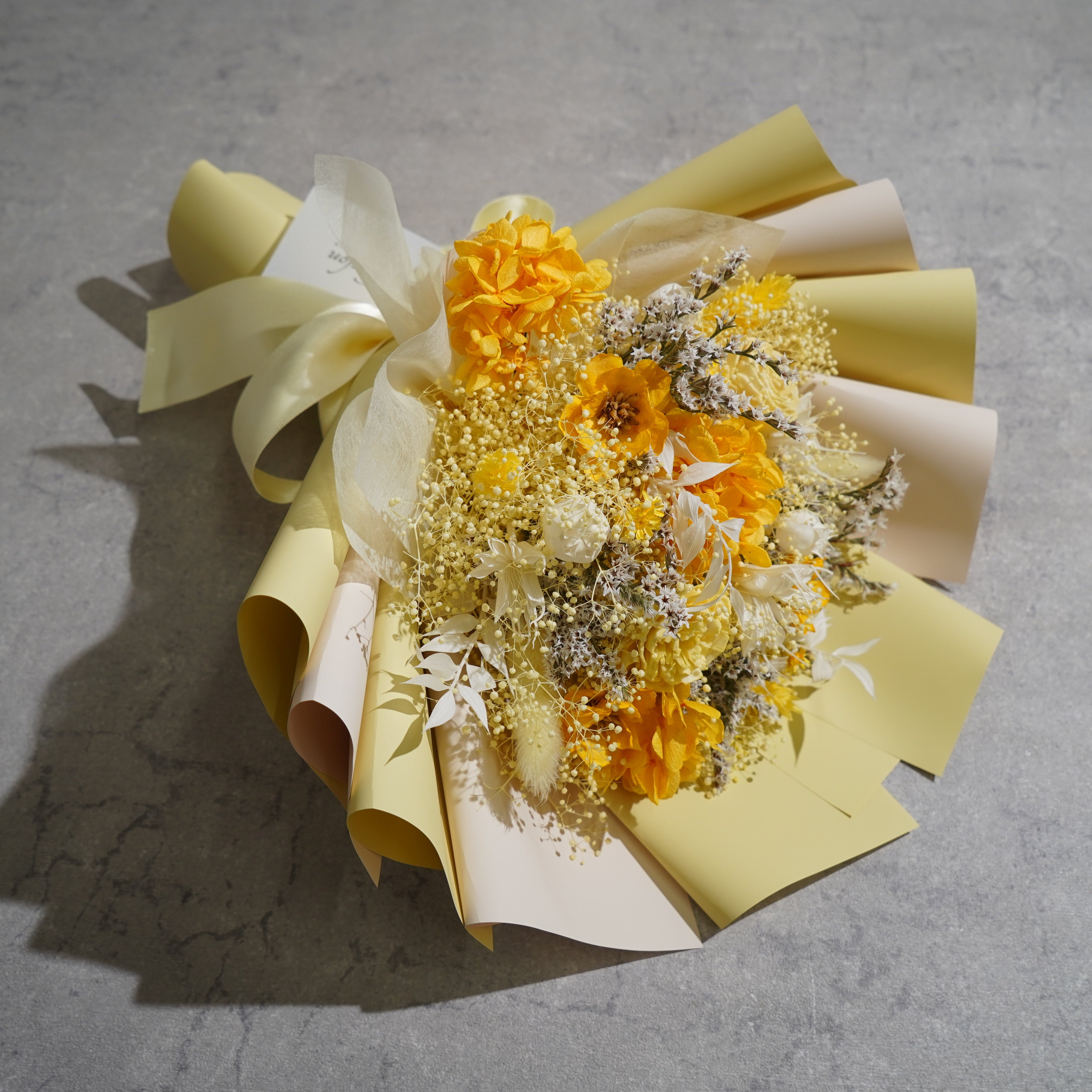 ドライフラワーの花束 Mサイズ イエロー M-644≪限定1点≫