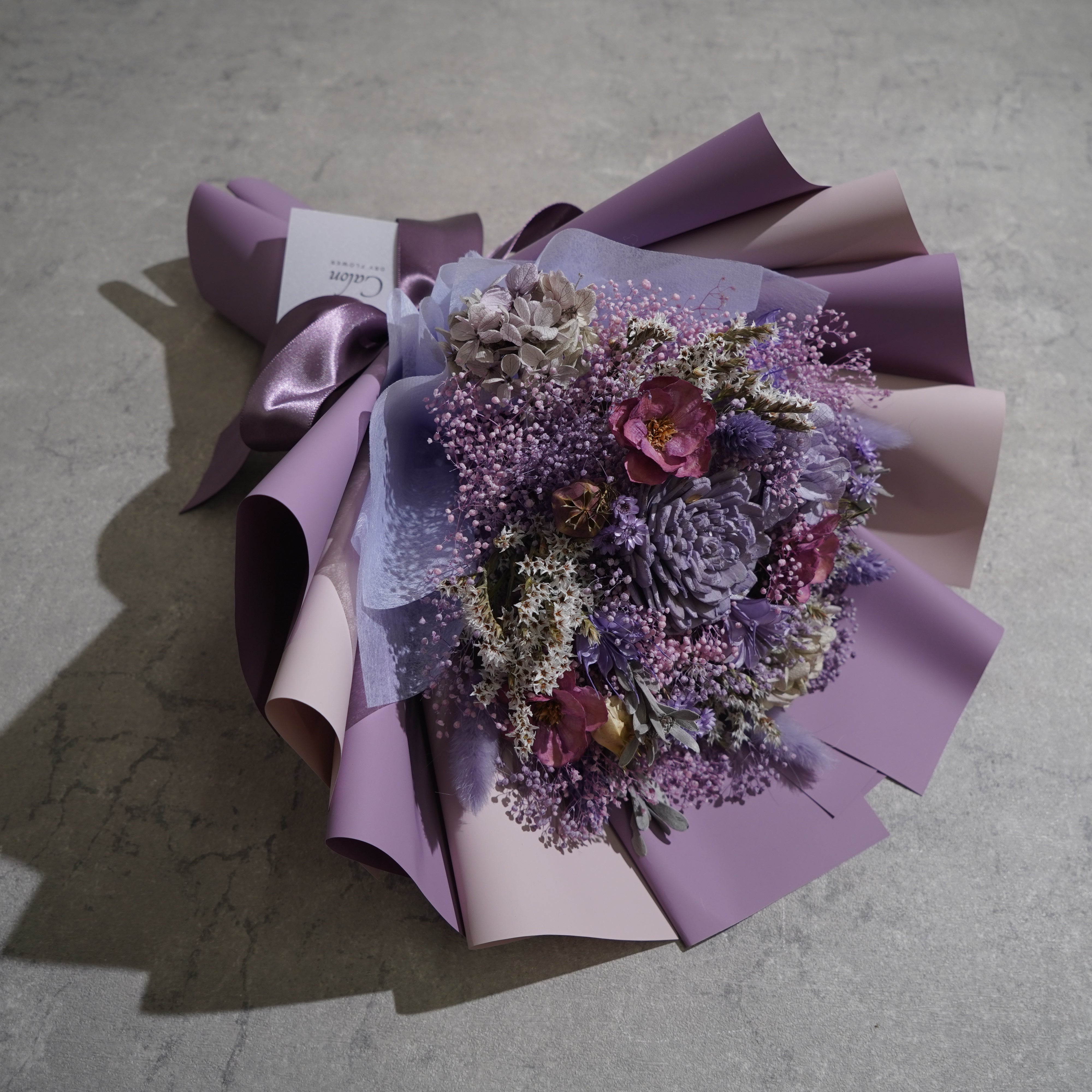 ドライフラワーの花束 Mサイズ ライトパープル M-646≪限定1点≫