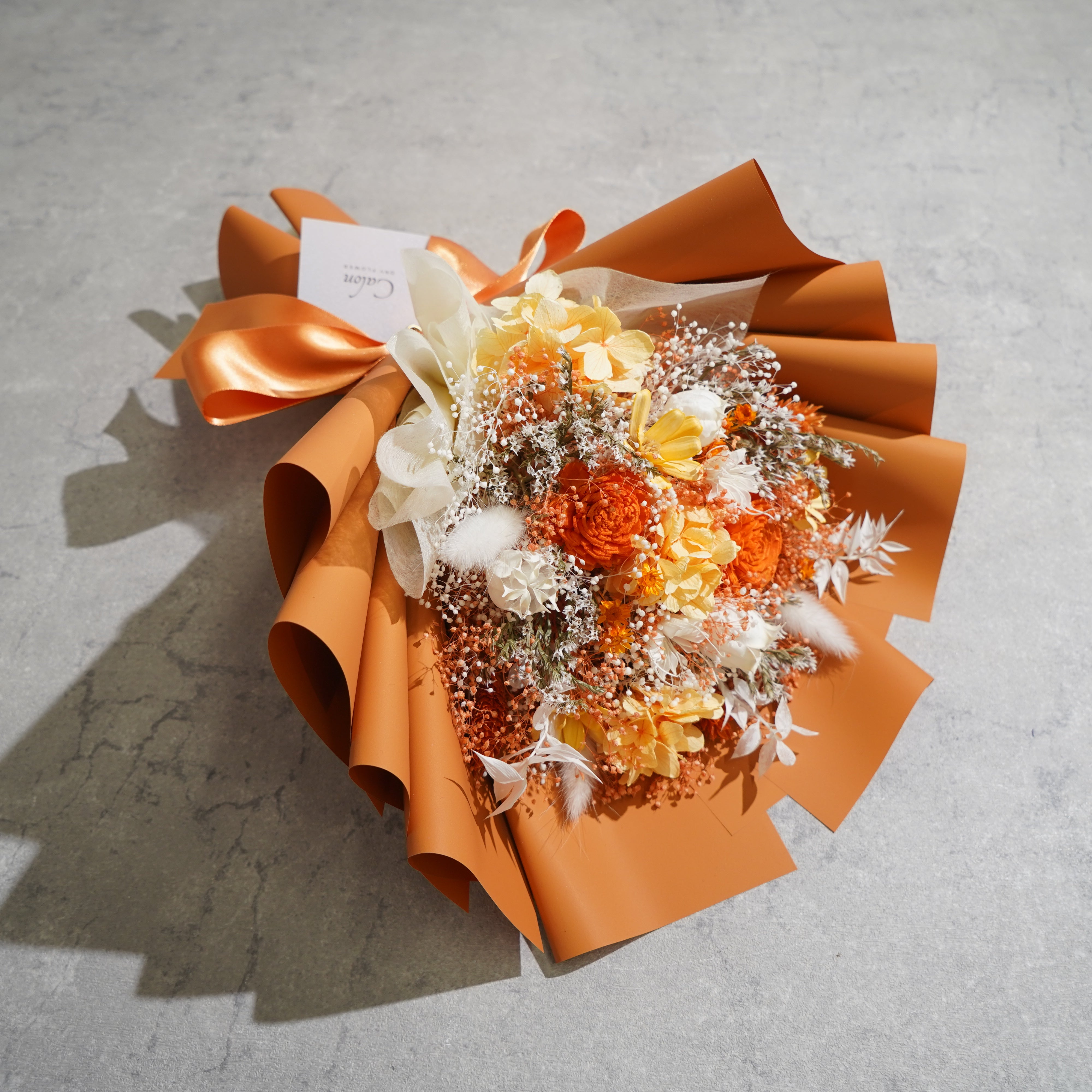 ドライフラワーの花束 Mサイズ オレンジ M-649≪限定1点≫