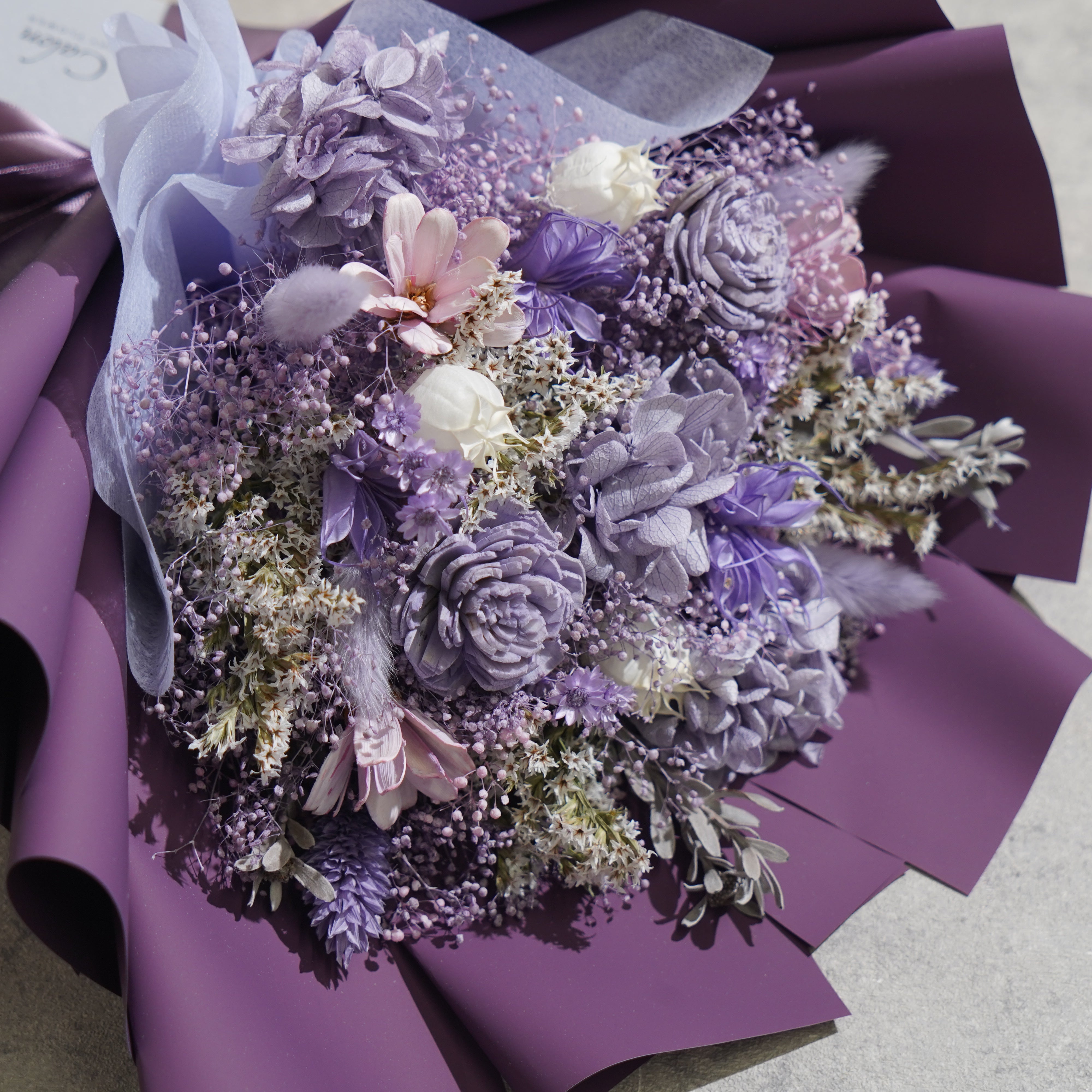 ドライフラワーの花束 Mサイズ パープル M-650≪限定1点≫