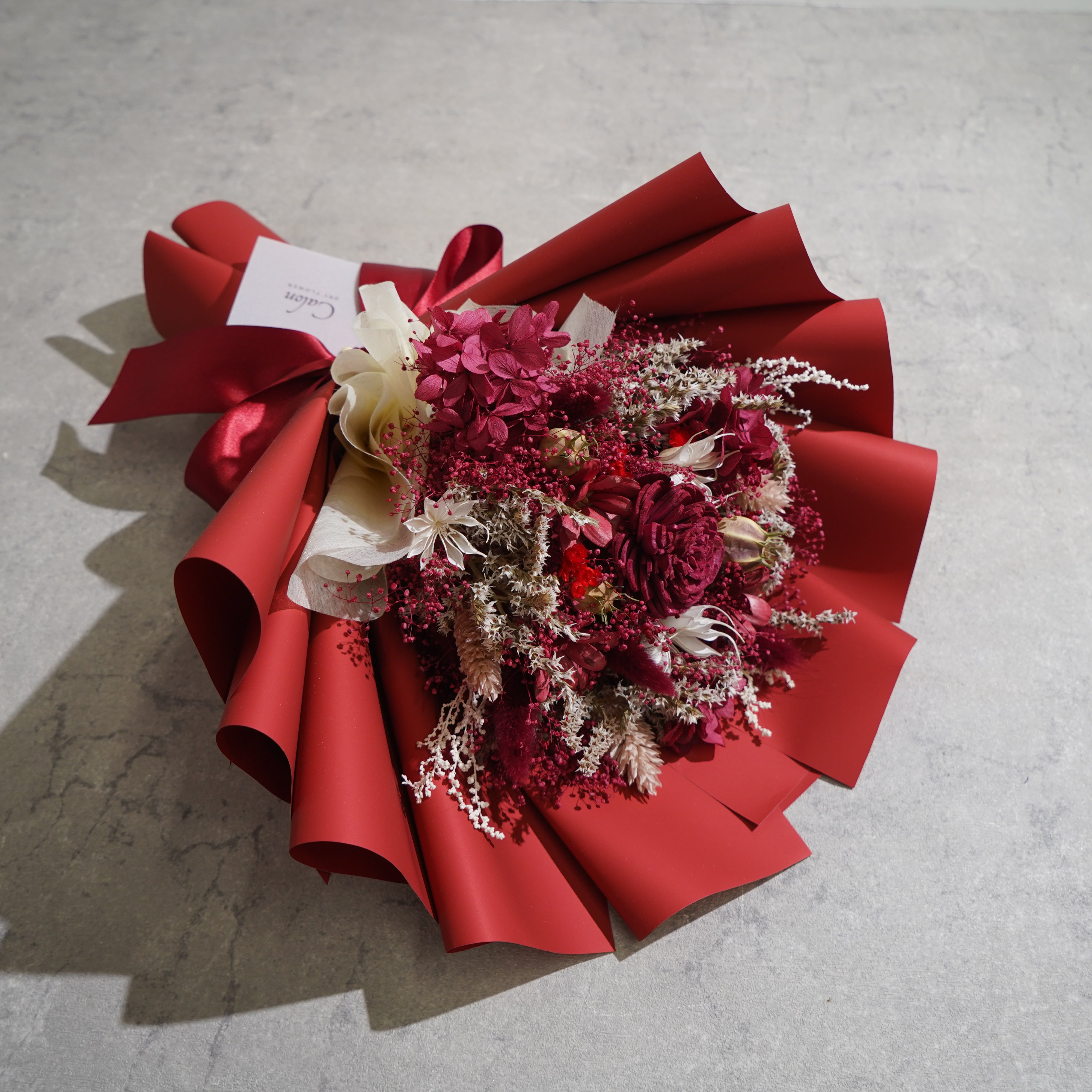 ドライフラワーの花束 Mサイズ レッド M-656≪限定1点≫