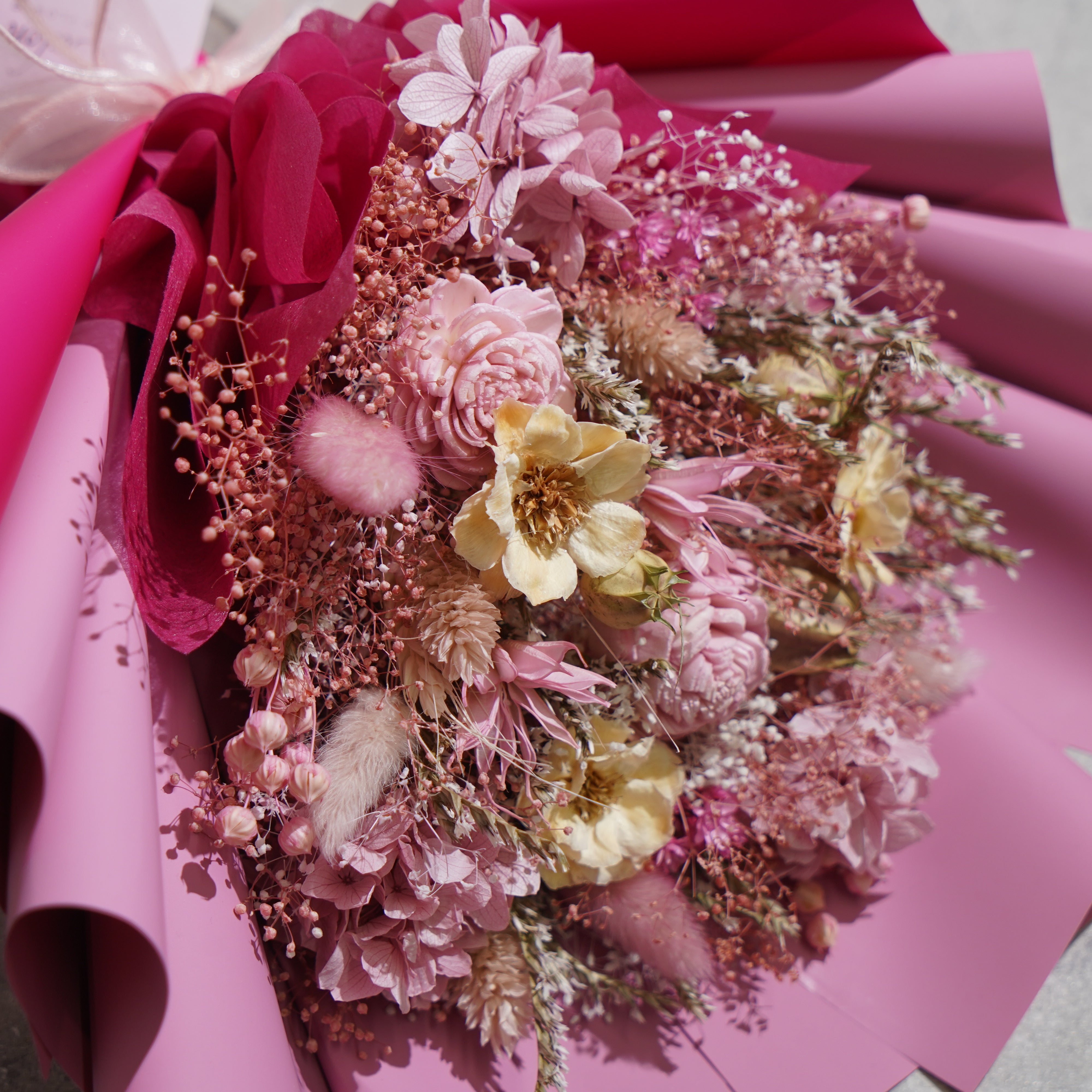 ドライフラワーの花束 Mサイズ ピンク M-679≪限定1点≫